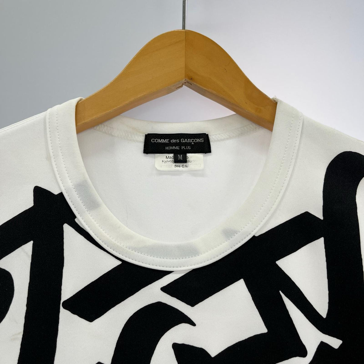 半袖Tシャツ HOMME PLUS 短冊プリント M M ホワイト