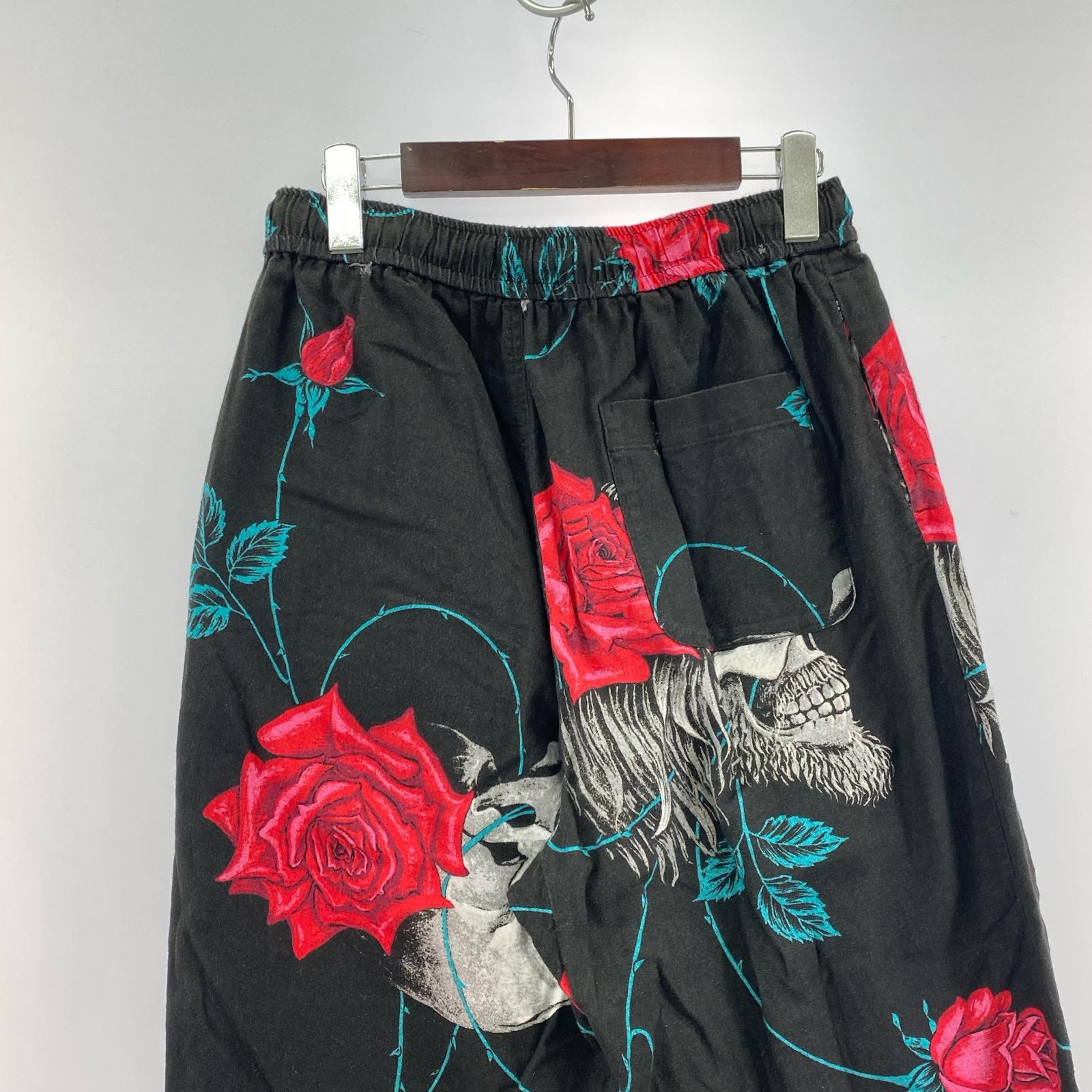 パンツ YOHJI YAMAMOTO SKULL W F L ブラック
