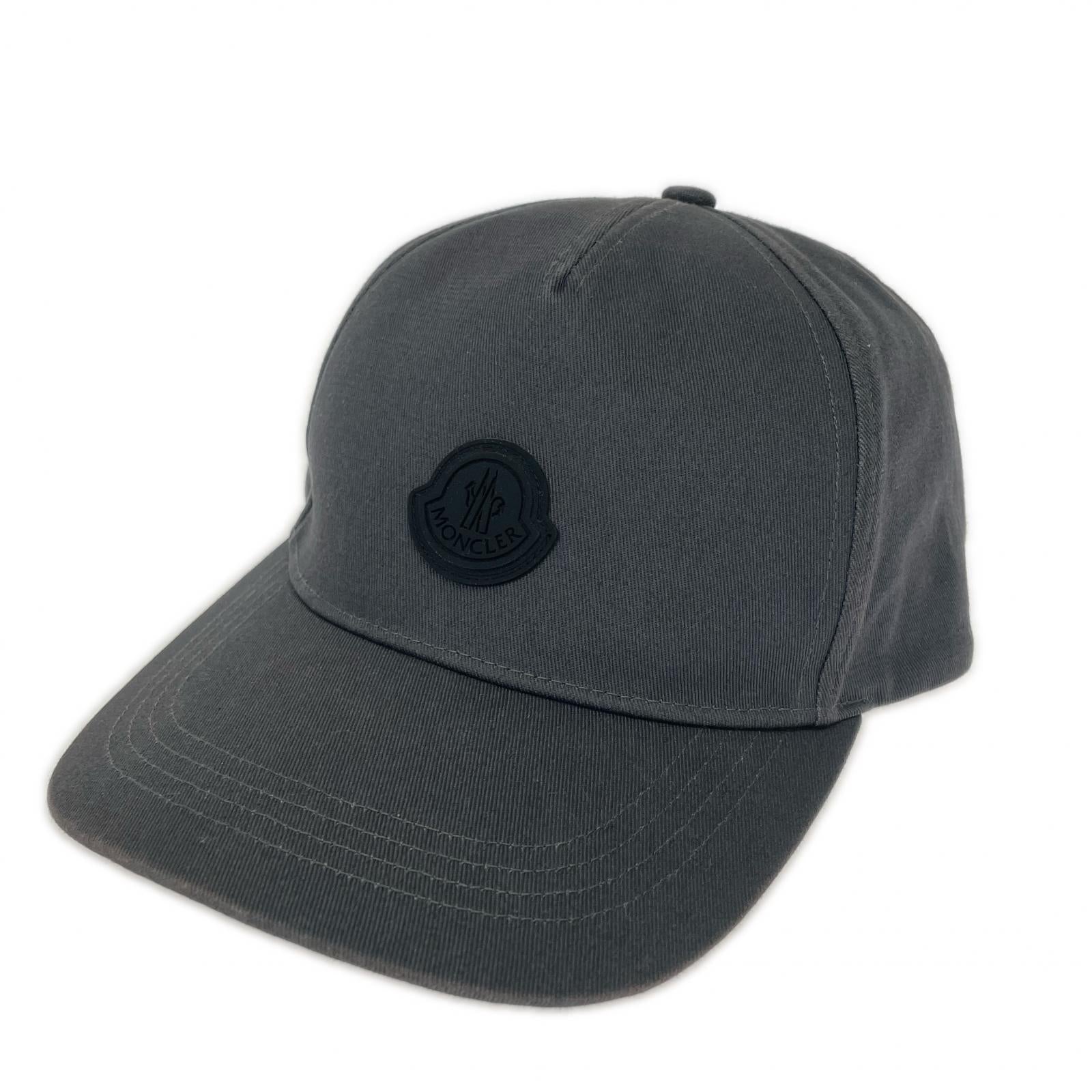 キャップ MONCLER BASEBALL CAP ラバーロゴワッペン ベースボールキャップ グレー グレー