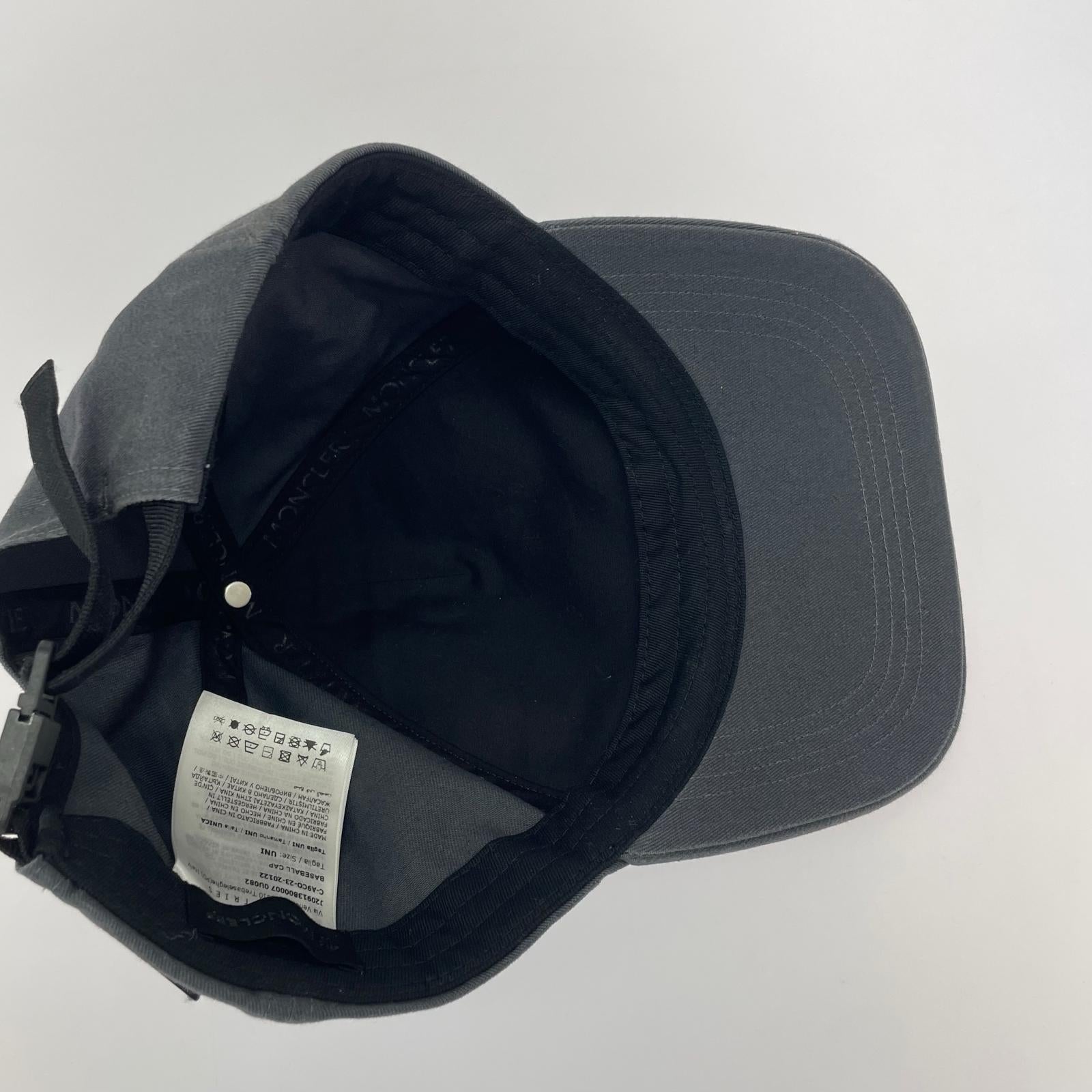 キャップ MONCLER BASEBALL CAP ラバーロゴワッペン ベースボールキャップ グレー グレー