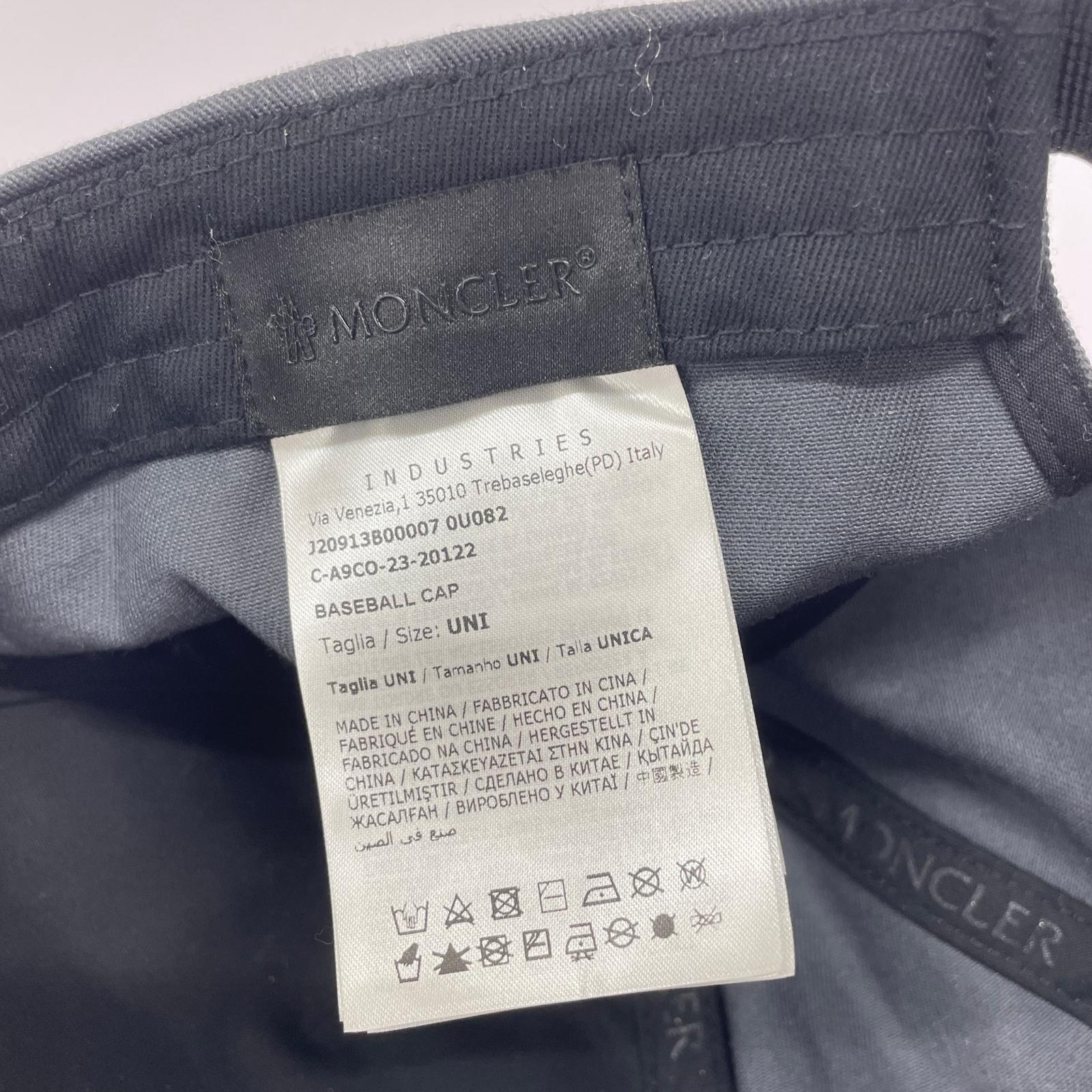 キャップ MONCLER BASEBALL CAP ラバーロゴワッペン ベースボールキャップ グレー グレー