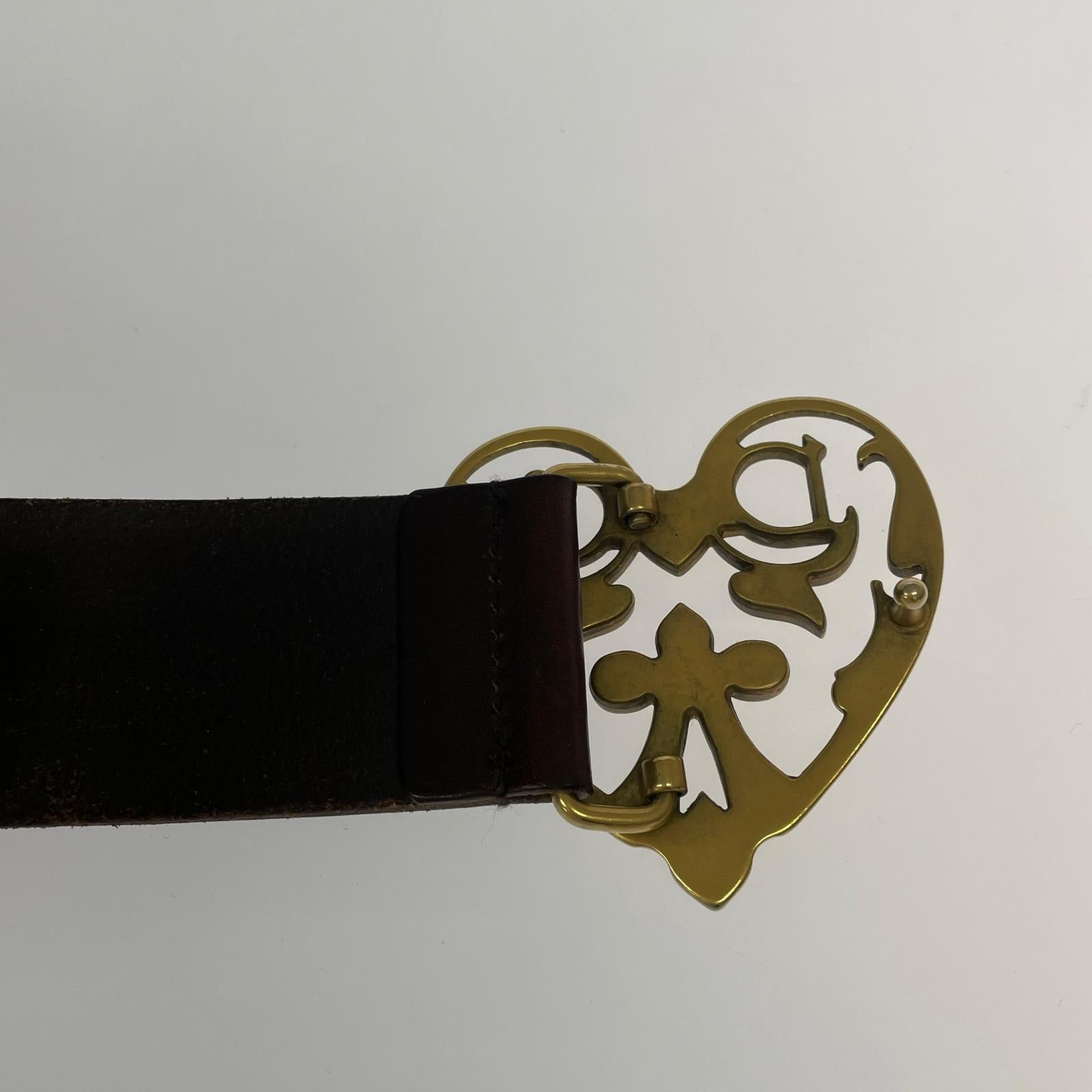その他アクセサリー ハート レザーベルト ゴールド×ブラウン ブラウン