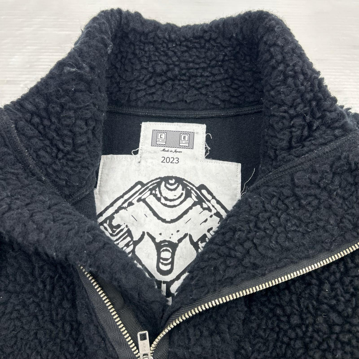 ジャケット HEAVY WOOL BOA HALF ZIP ブラック S S ブラック