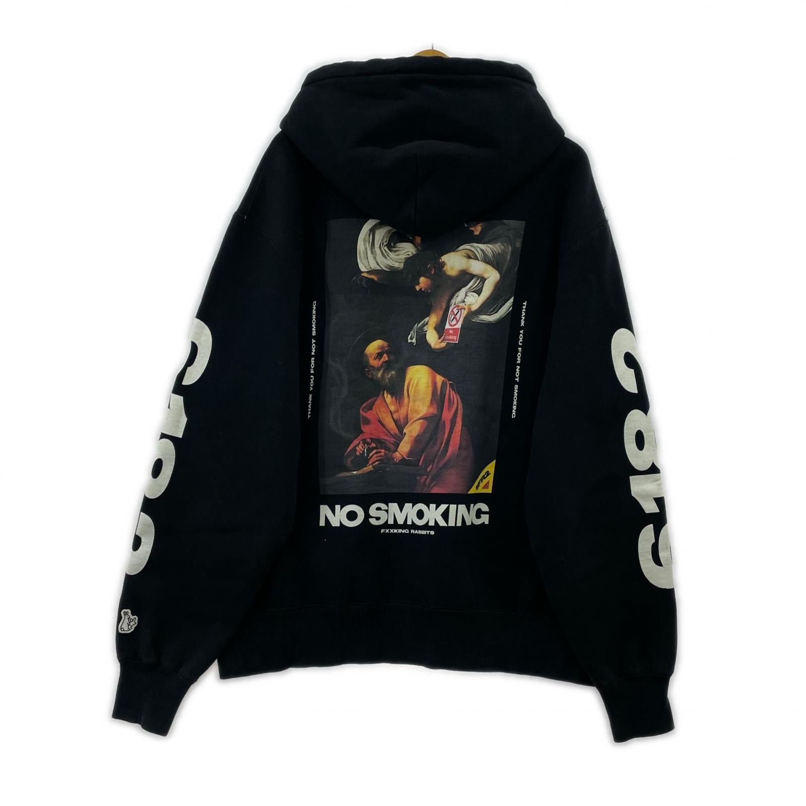 スウェット NO SMOKING 聖マタイ 天使 L 黒 L ブラック