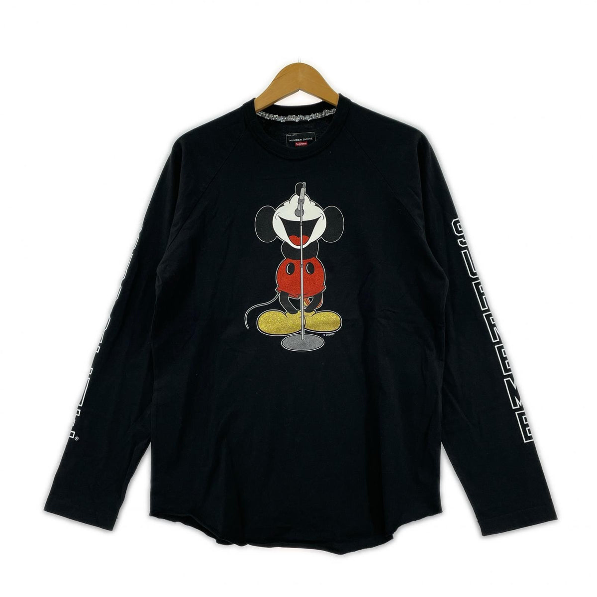 長袖Tシャツ NUMBER (N)INE Mickey Raglan BLK S S ブラック