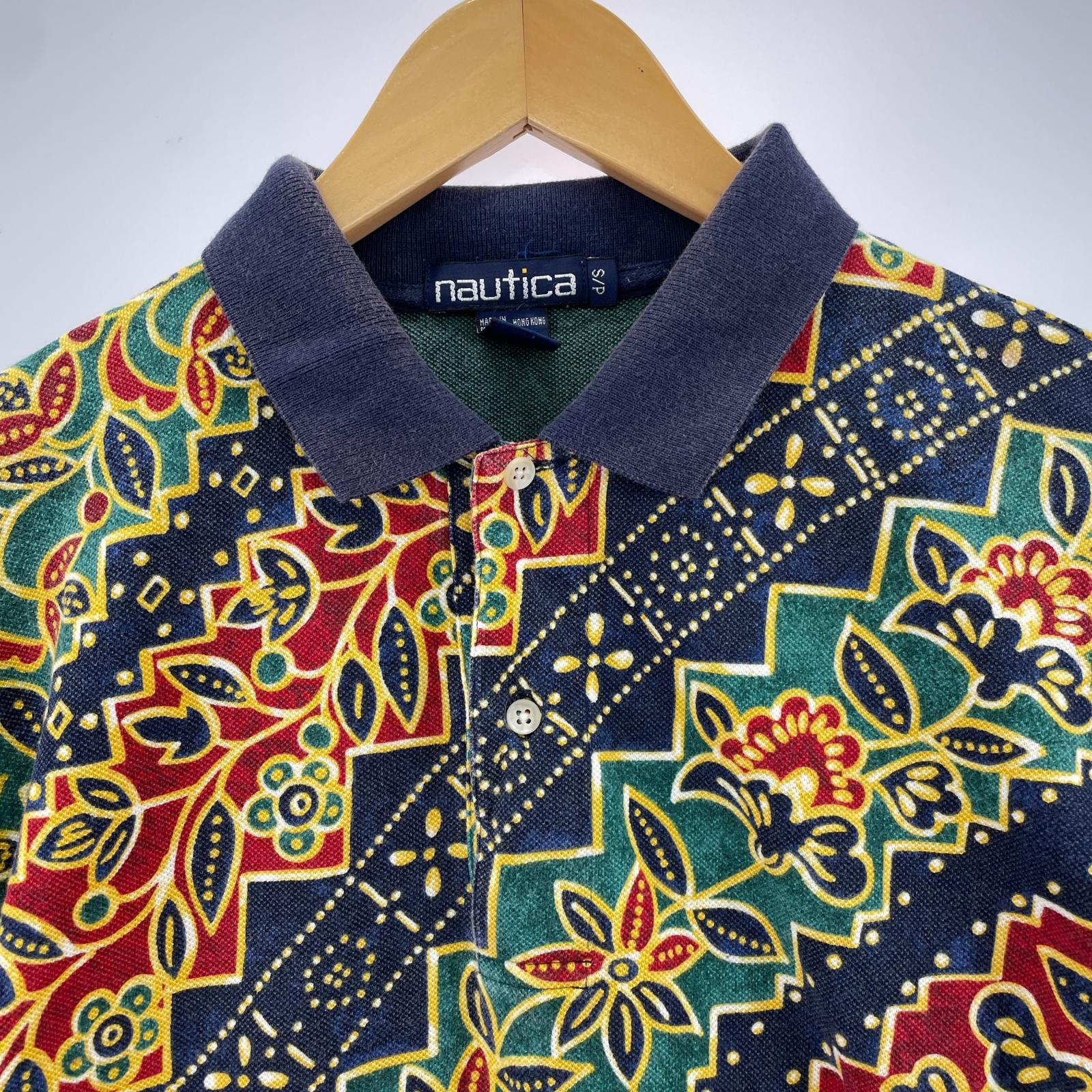 ポロシャツ 90S NAUTICA S/S総柄ポロシャツ (S) S マルチカラー