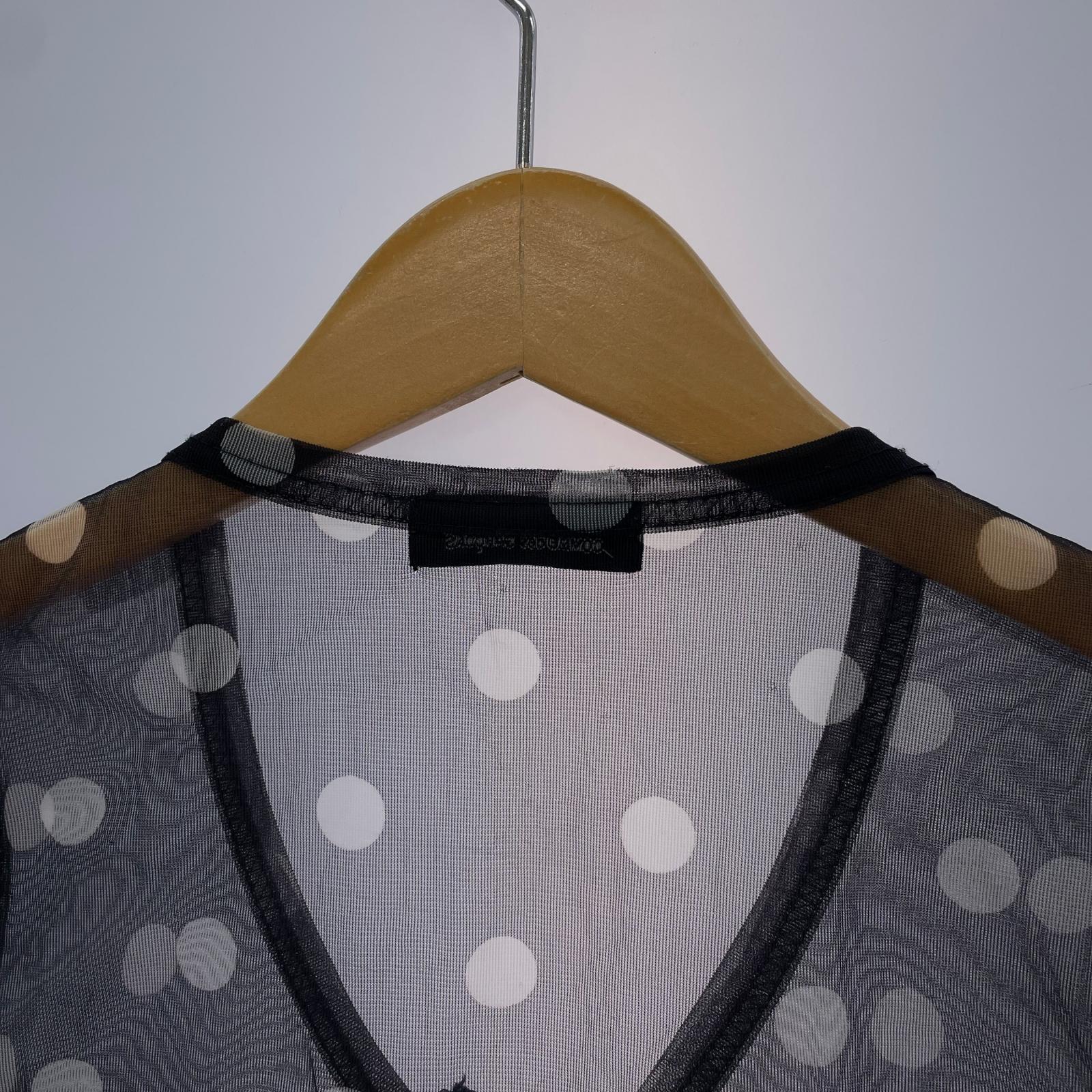長袖シャツ Tricot COMME des GARCONS ドットシアーベスト 黒 ブラック