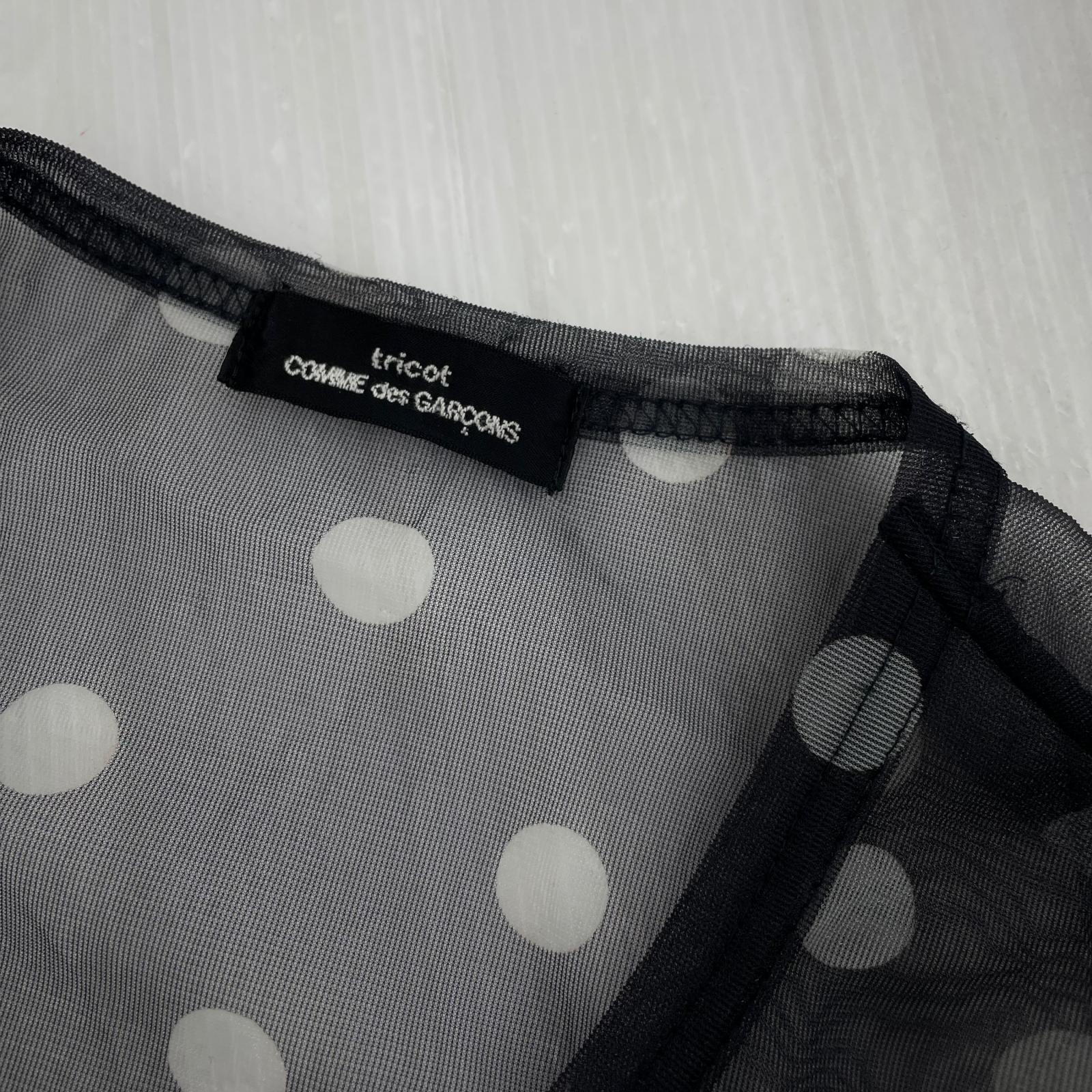 長袖シャツ Tricot COMME des GARCONS ドットシアーベスト 黒 ブラック