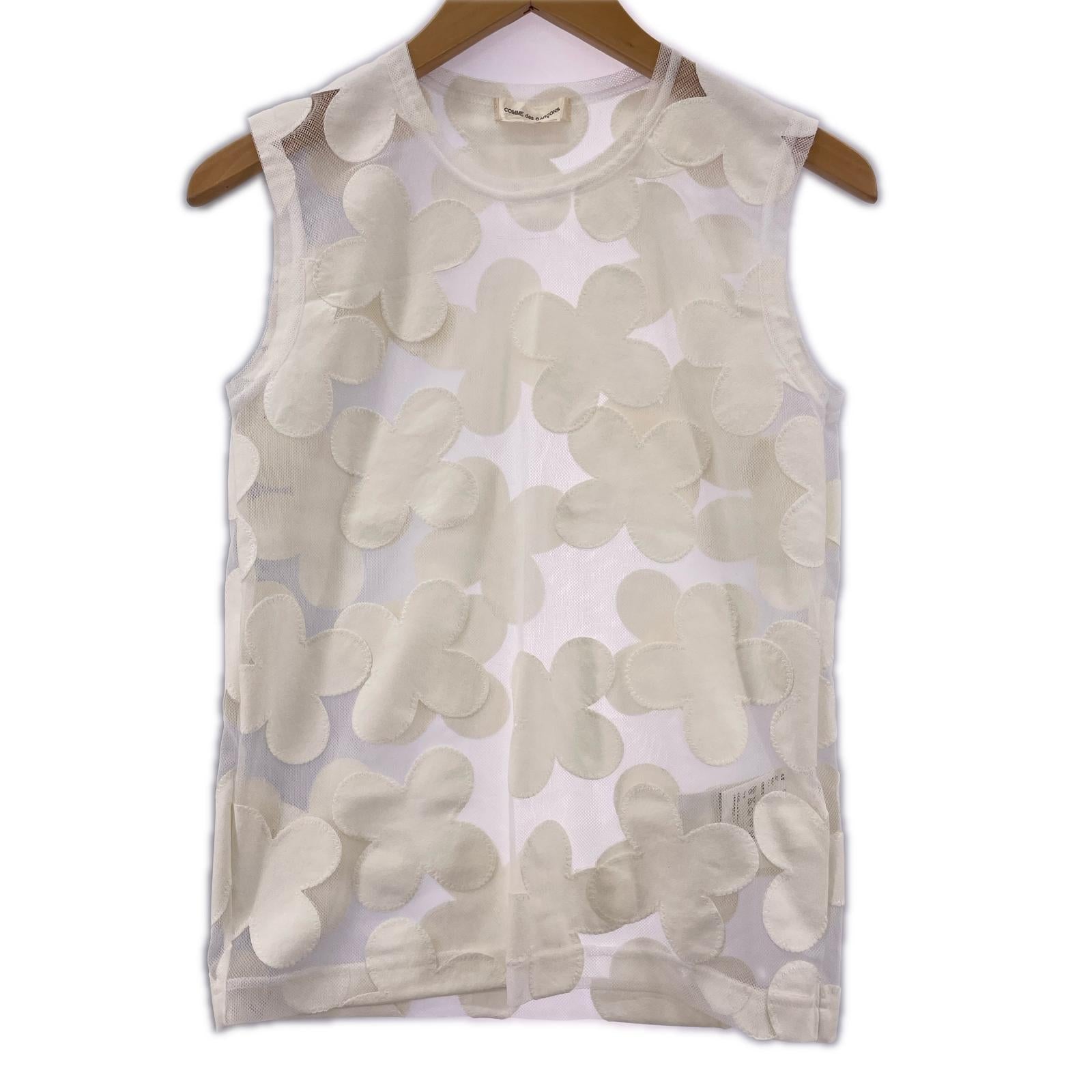 その他トップス COMME des GARCONS フラワー レース N/Sブラウス 白 (XS) ホワイト