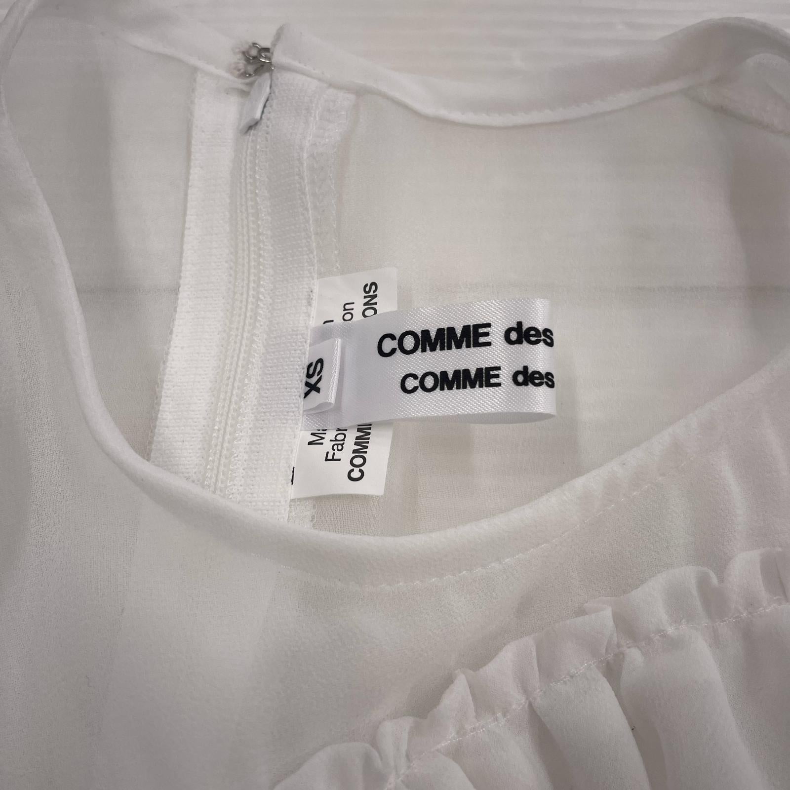 その他トップス COMME des GARCONS COMME des GARCONS シアーフリルブラウス 白 (XS) ホワイト