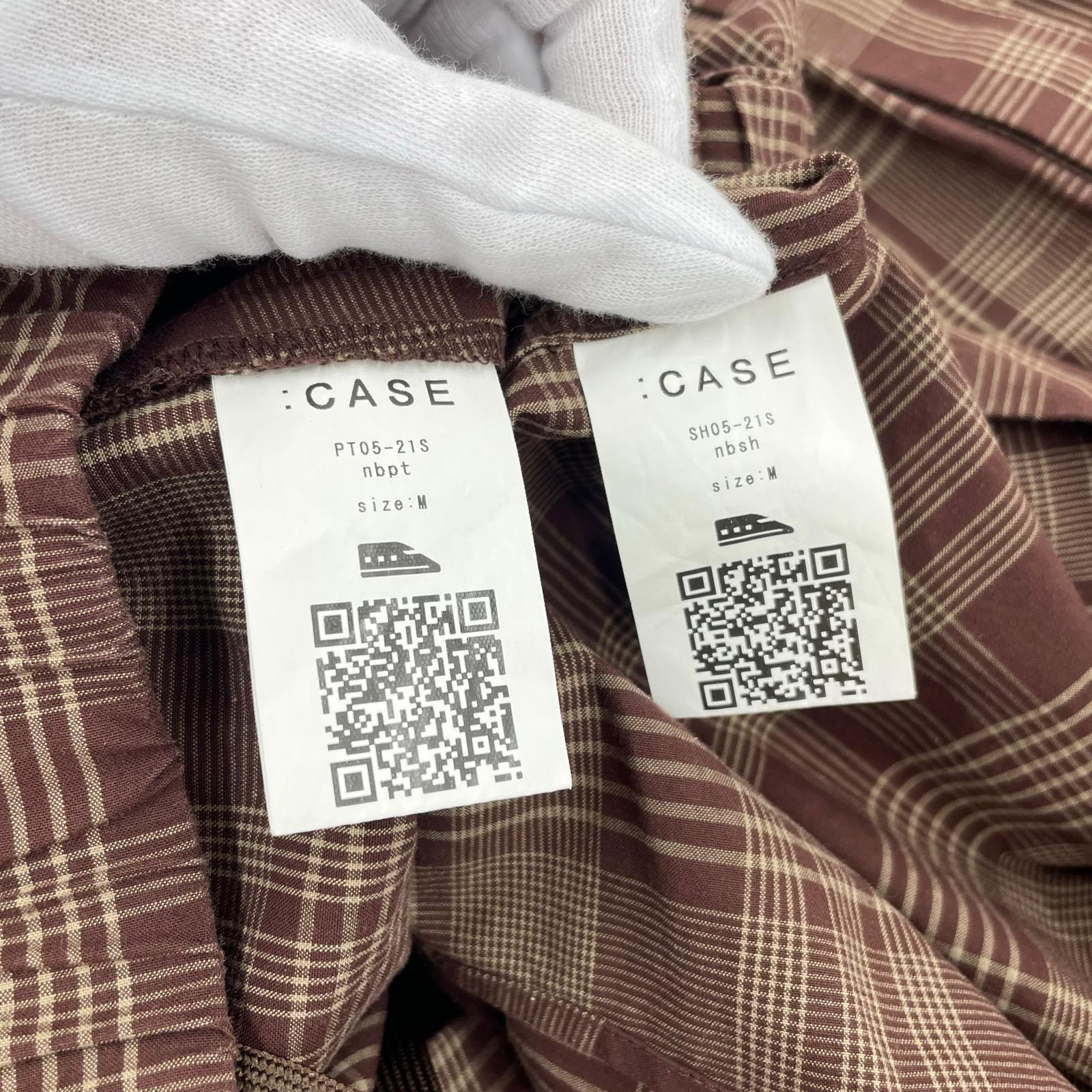 セットアップ CASE:セットアップ パジャマシャツパンツ チェック M ブラウン
