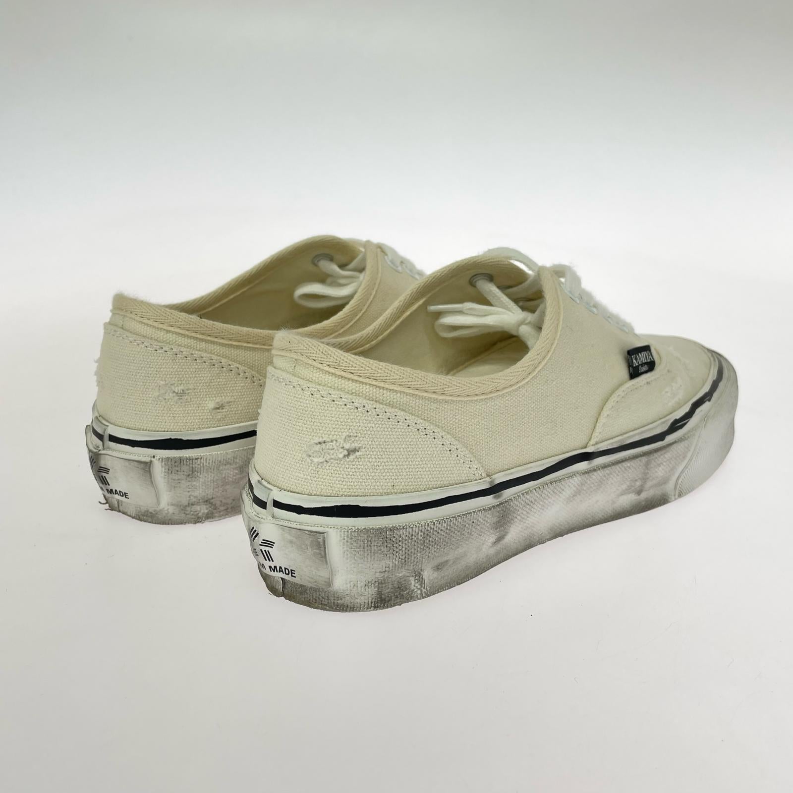 スニーカー KAMIYA Distressed Sneake(40) 40 ホワイト