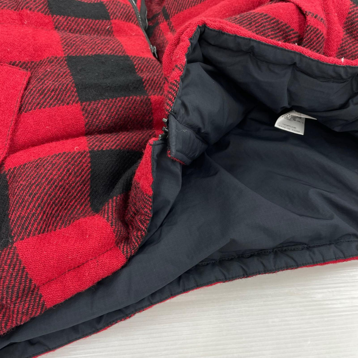 ダウンジャケット THE NORTH FACE ×NANAMICA Harris Tweed Nuptse Jacket ND2969N チェック 赤×黒 (L) L