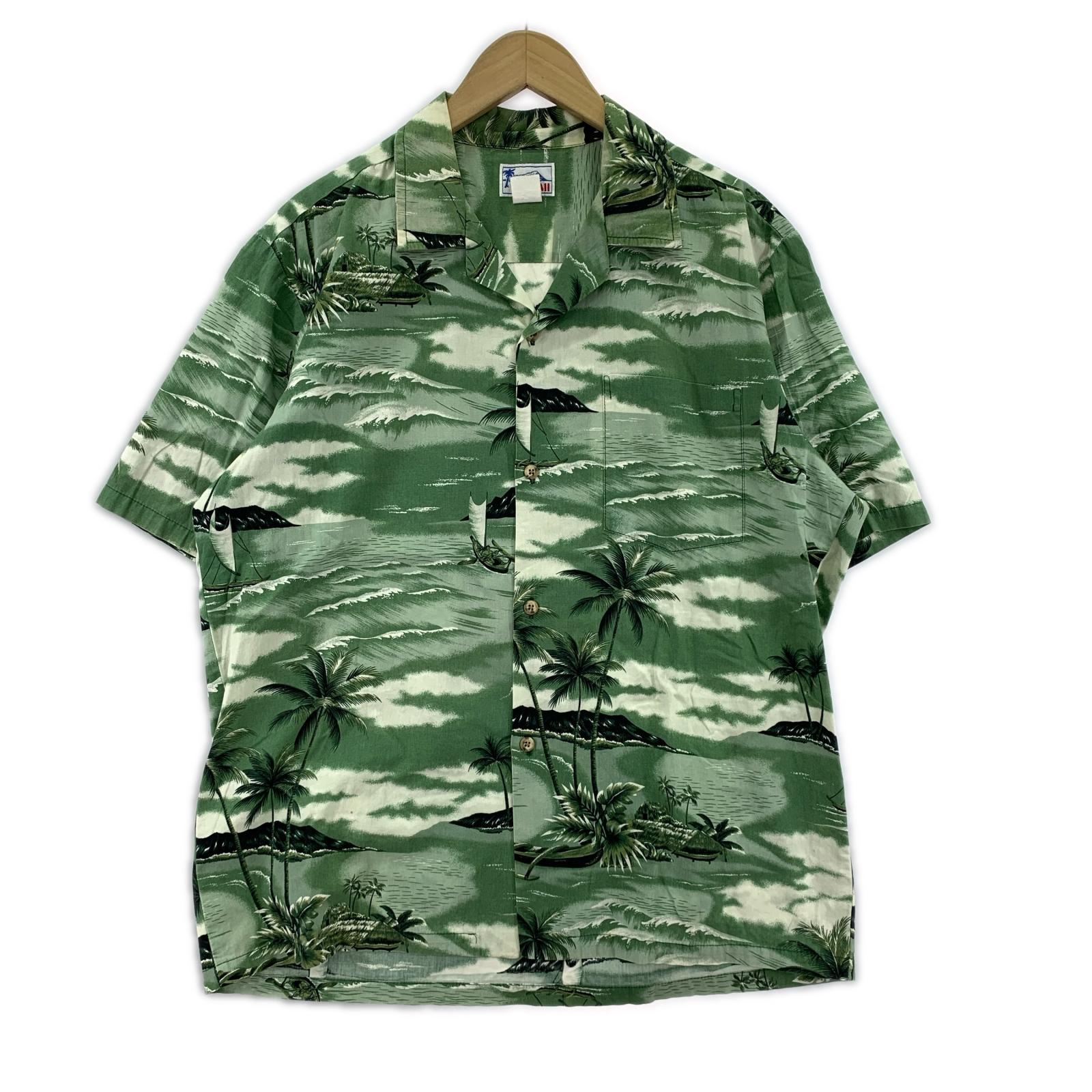 半袖シャツ HAWAII アロハシャツ グリーン