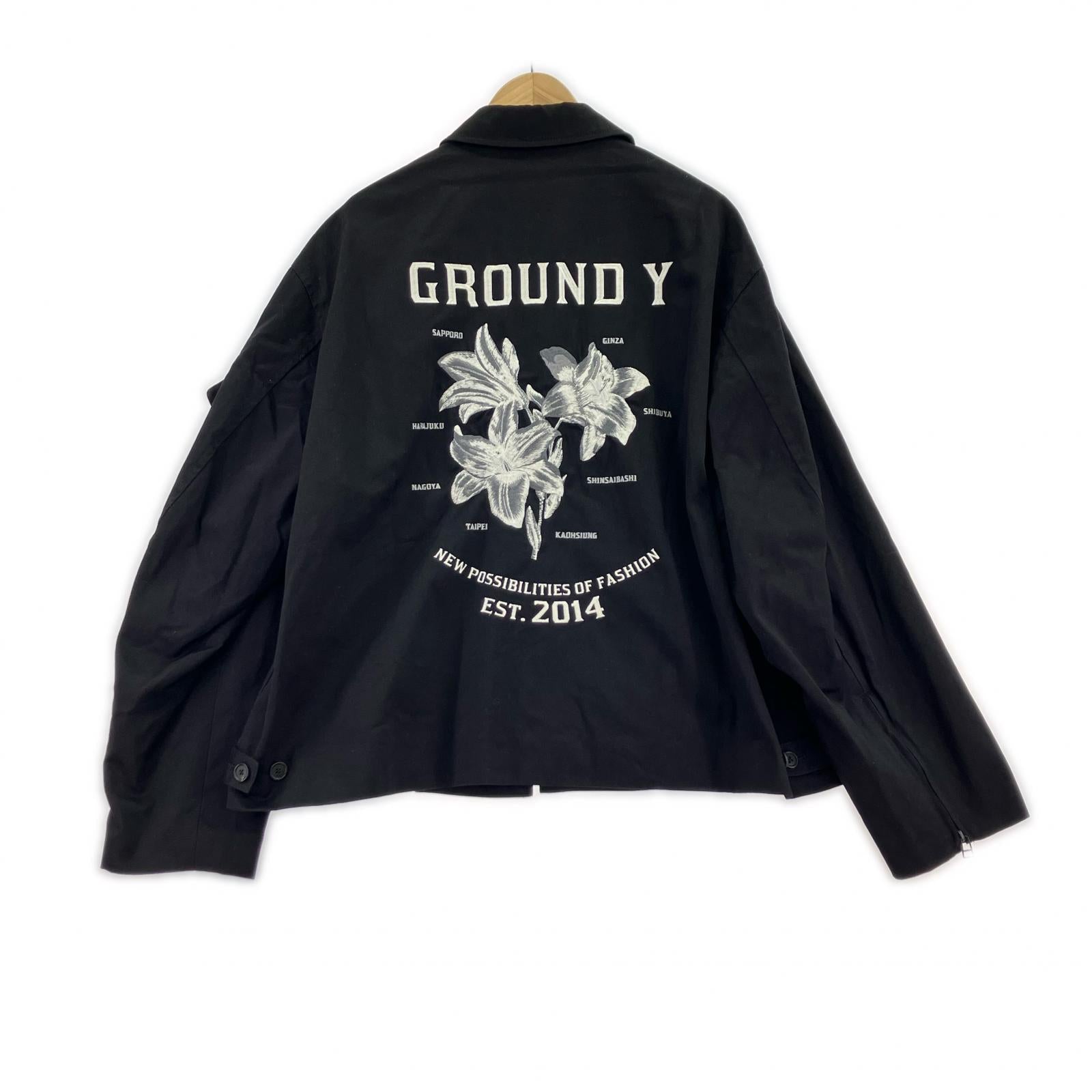 ジャケット Ground Y 百合の花刺繍 ベトジャン ブラック 3 ブラック