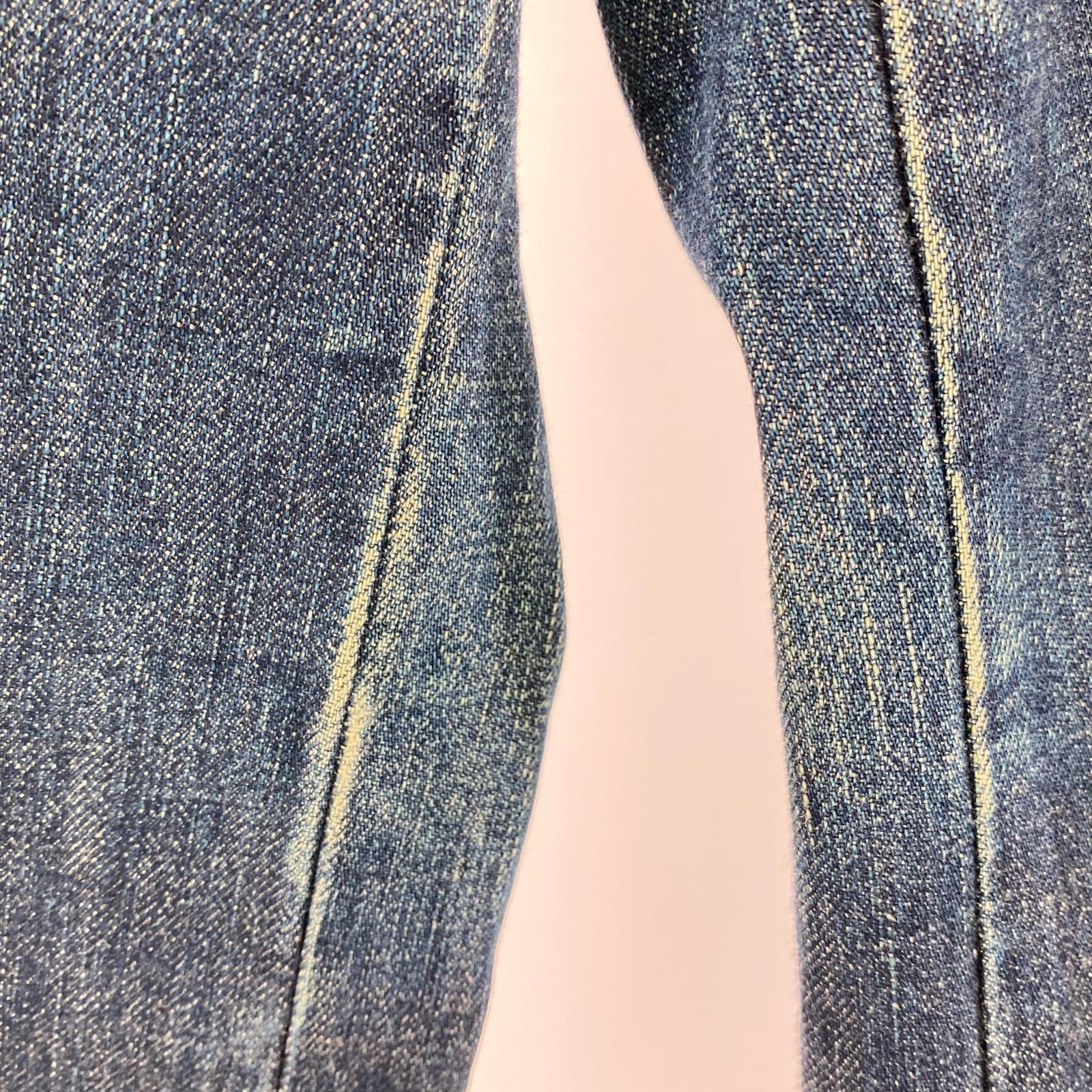 デニムパンツ パッカリングデニム 青 1 ブルー