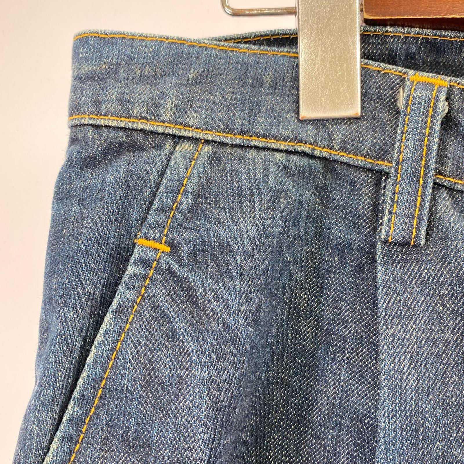 デニムパンツ パッカリングデニム 青 1 ブルー
