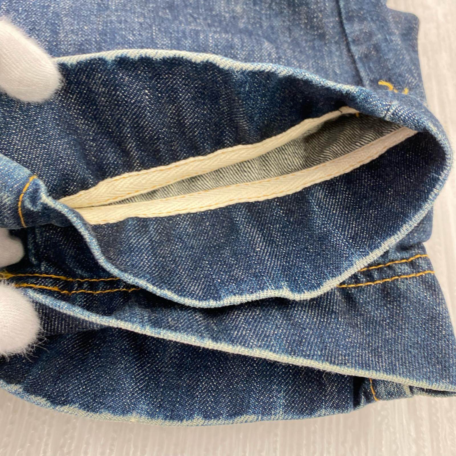デニムパンツ パッカリングデニム 青 1 ブルー