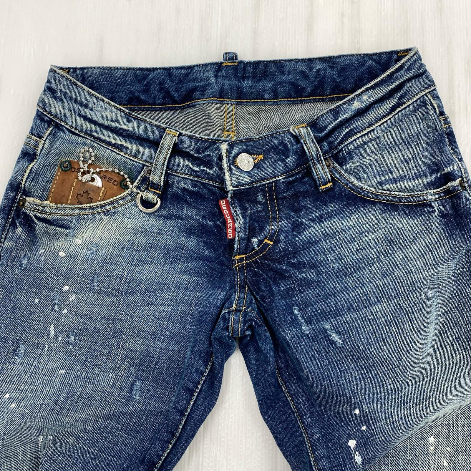 デニムパンツ ローライズ 鍵付き 38 ブルー