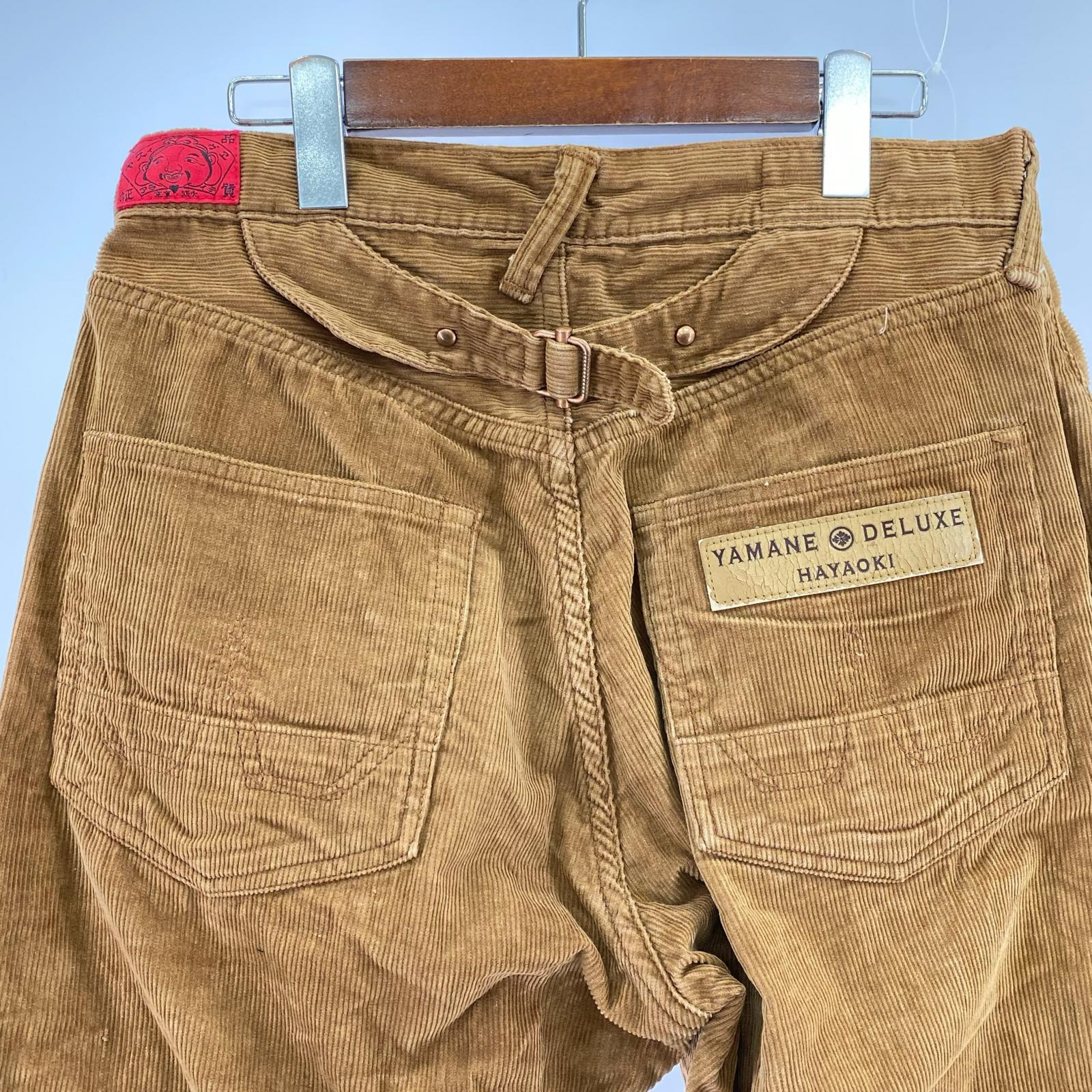 パンツ YAMANE DELUXE HAYAOKI コーデュロイ シンチバック 34 茶 34 ブラウン
