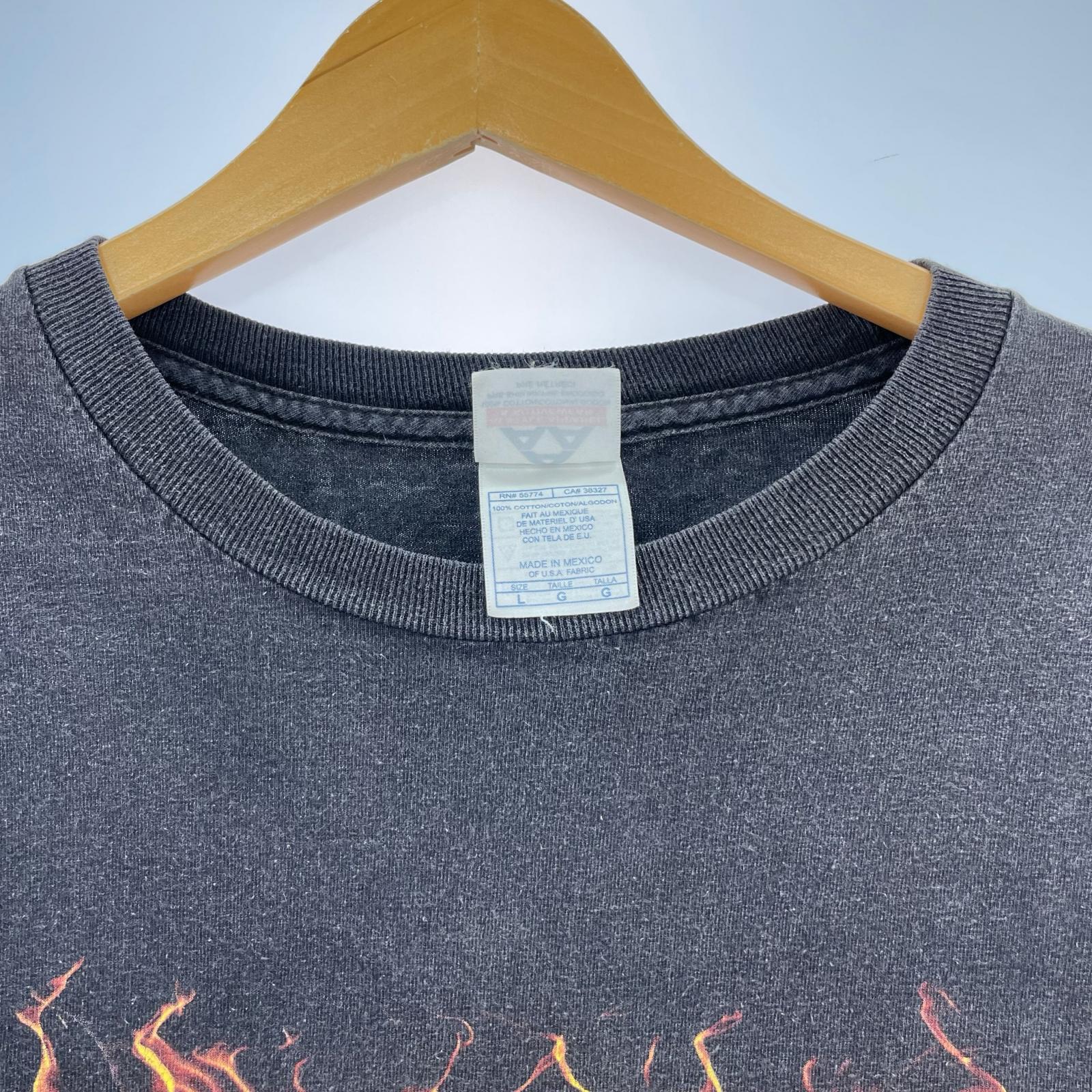 長袖Tシャツ god smack ファイヤーパターン L ブラック