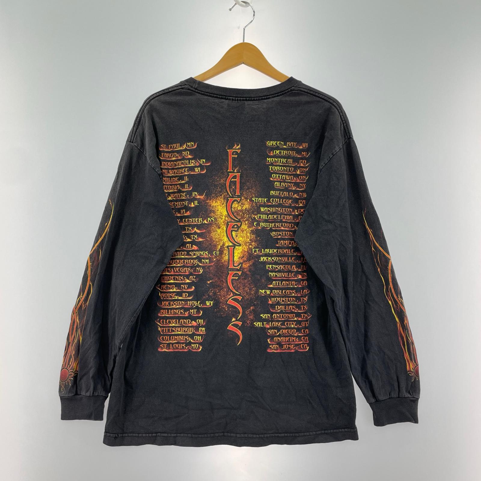 長袖Tシャツ god smack ファイヤーパターン L ブラック