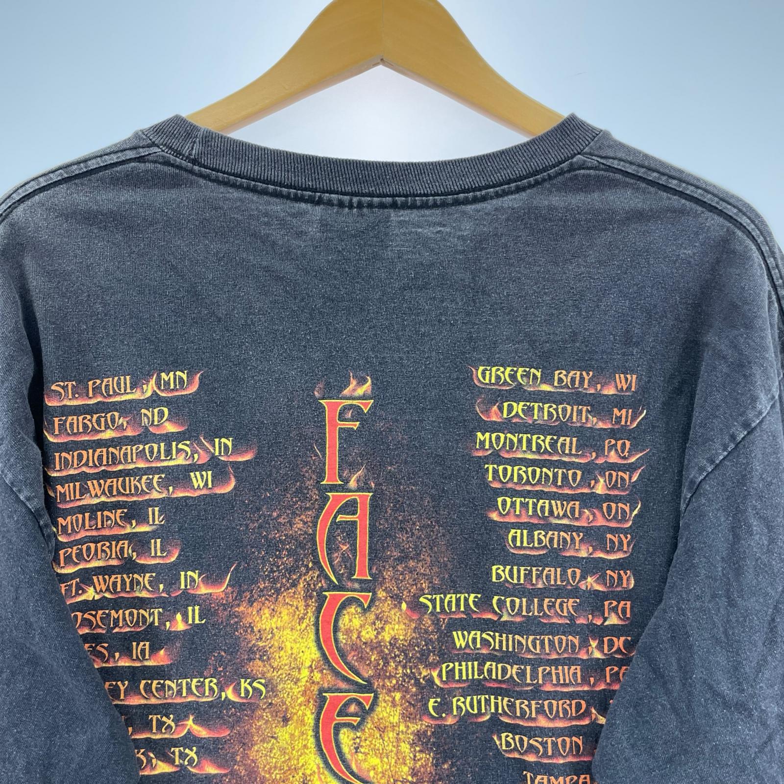 長袖Tシャツ god smack ファイヤーパターン L ブラック