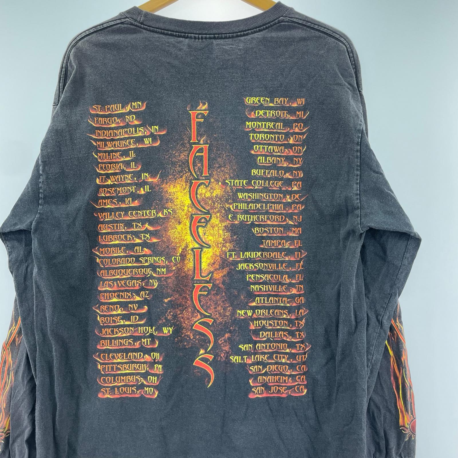 長袖Tシャツ god smack ファイヤーパターン L ブラック