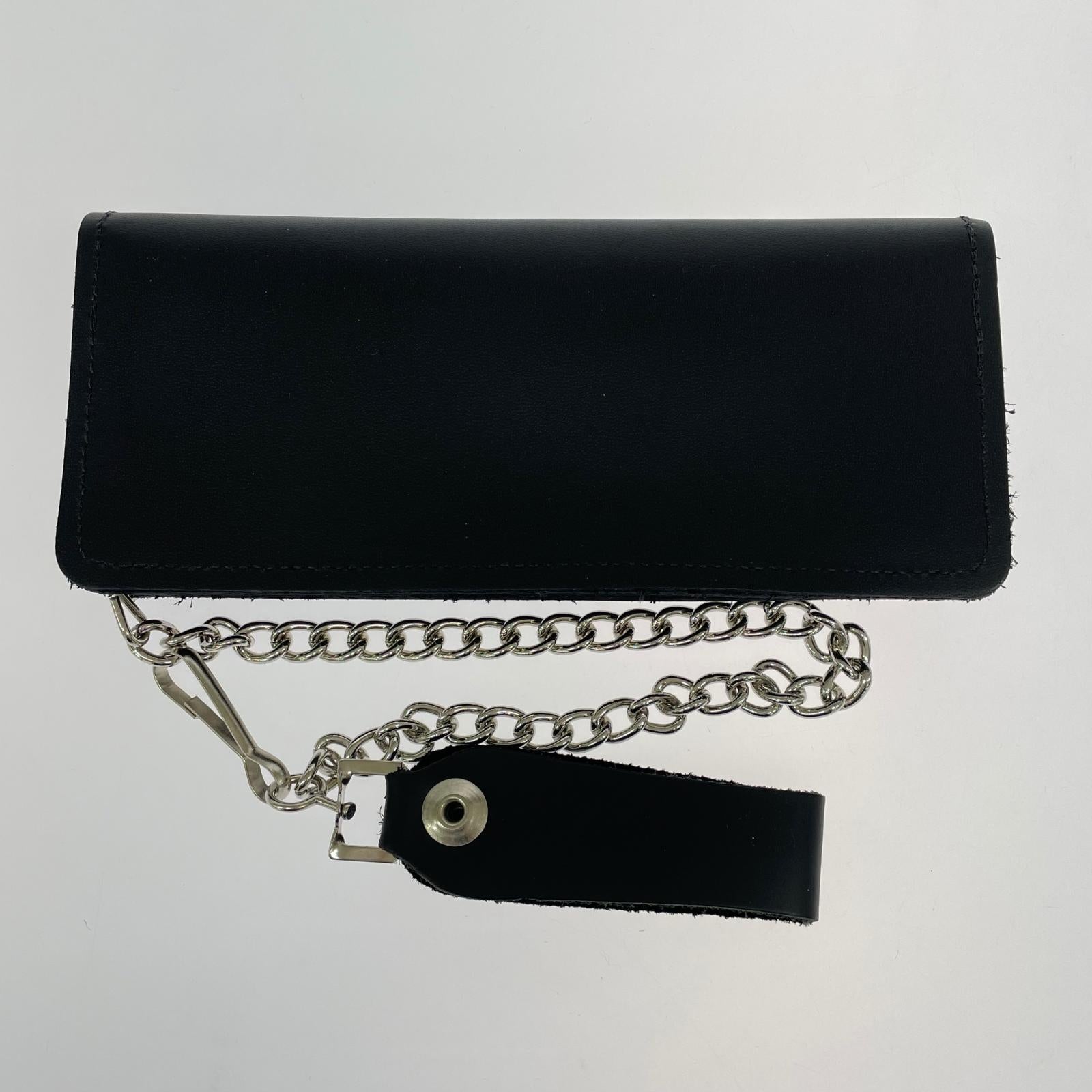 長財布 GENUINE LEATHER トラッカーウォレット ブラック