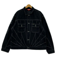 ジャケット Radial Embroidered Denim Trucker Jacket L ブラック
