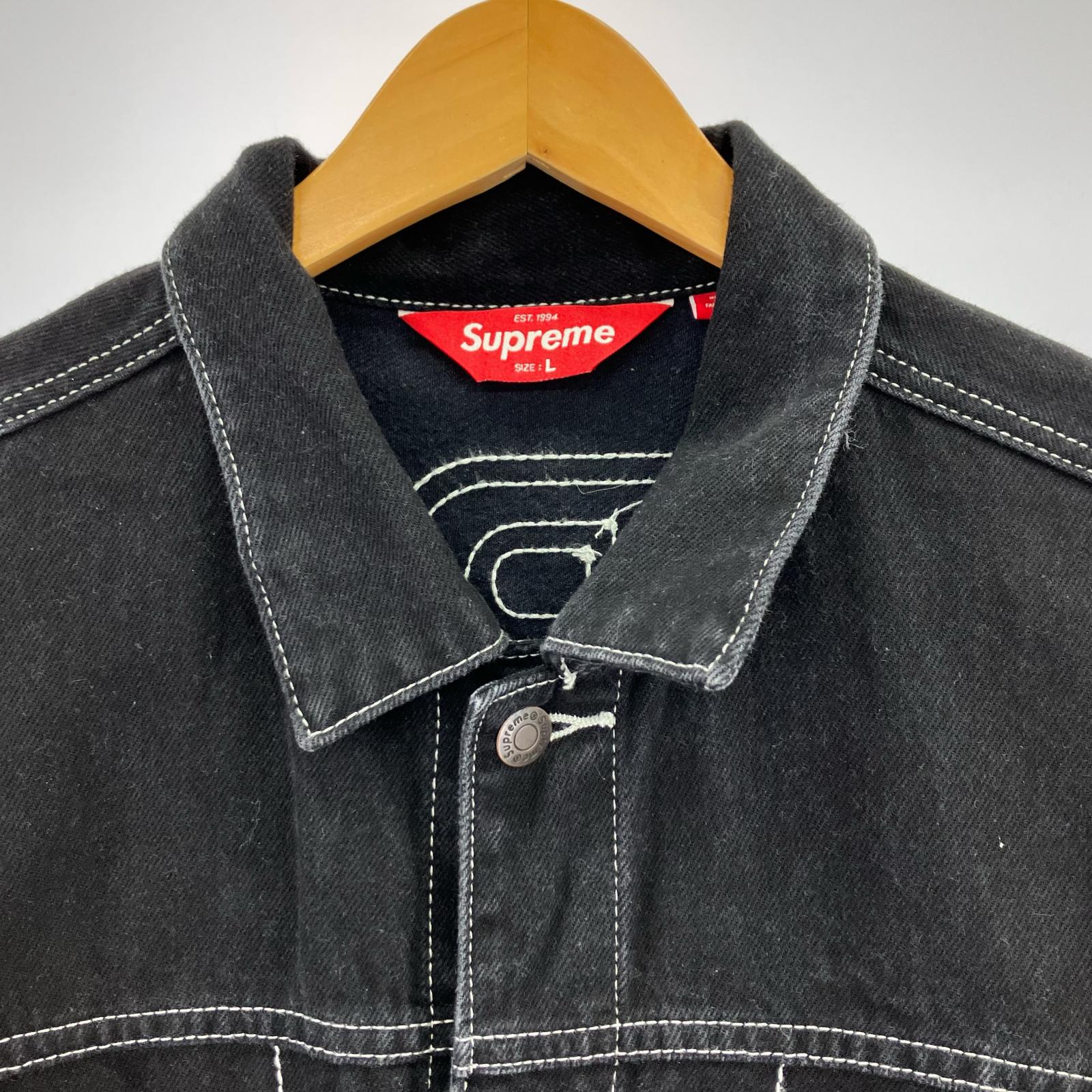 ジャケット Radial Embroidered Denim Trucker Jacket L ブラック