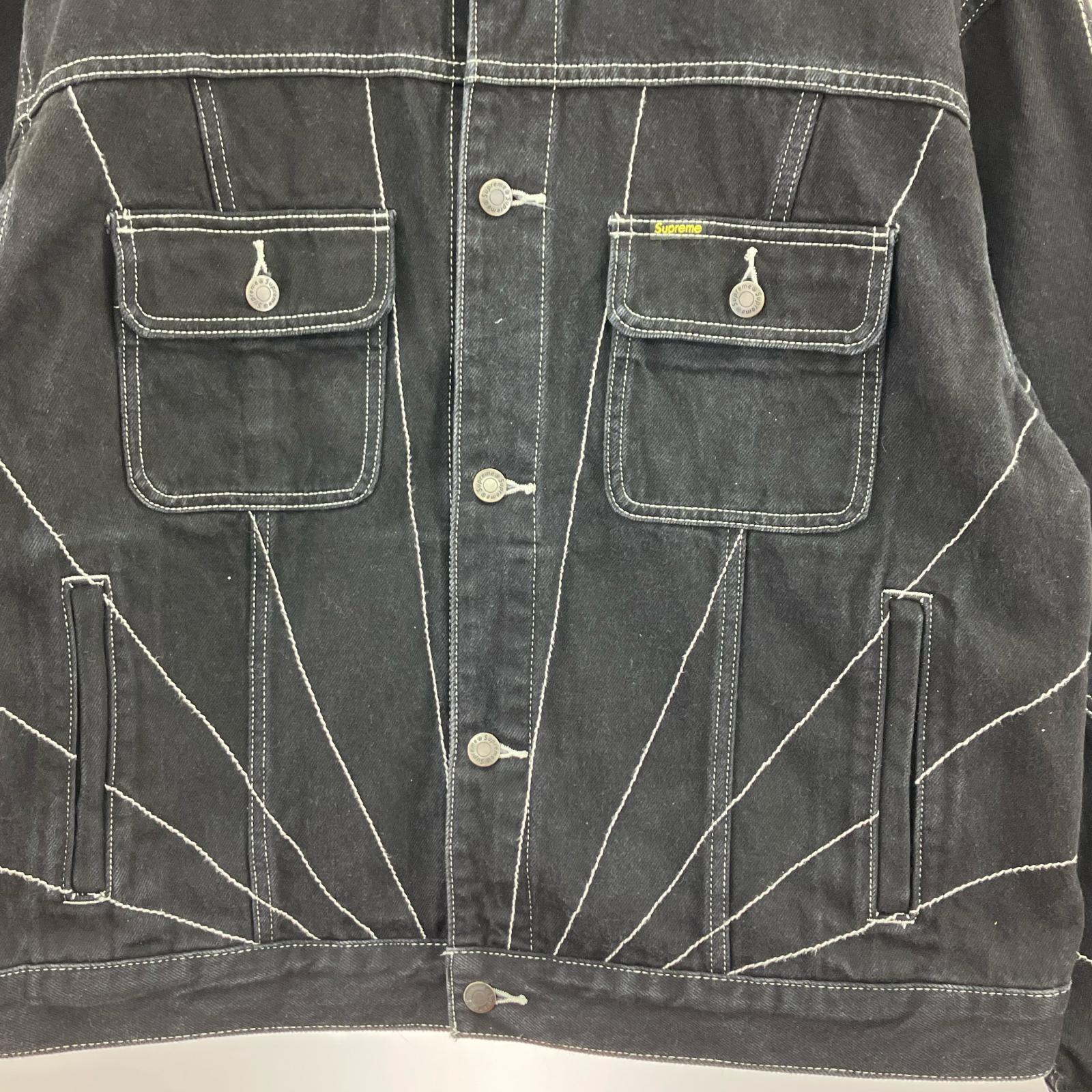ジャケット Radial Embroidered Denim Trucker Jacket L ブラック