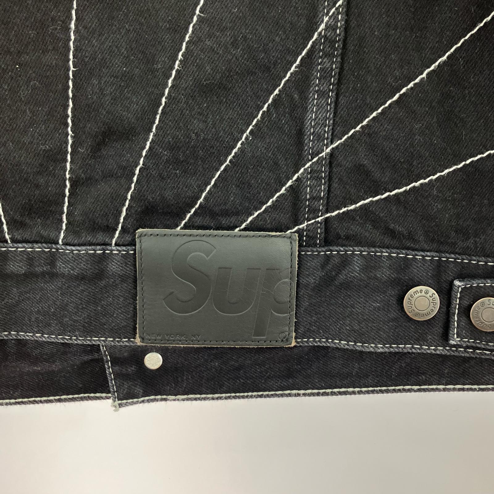 ジャケット Radial Embroidered Denim Trucker Jacket L ブラック
