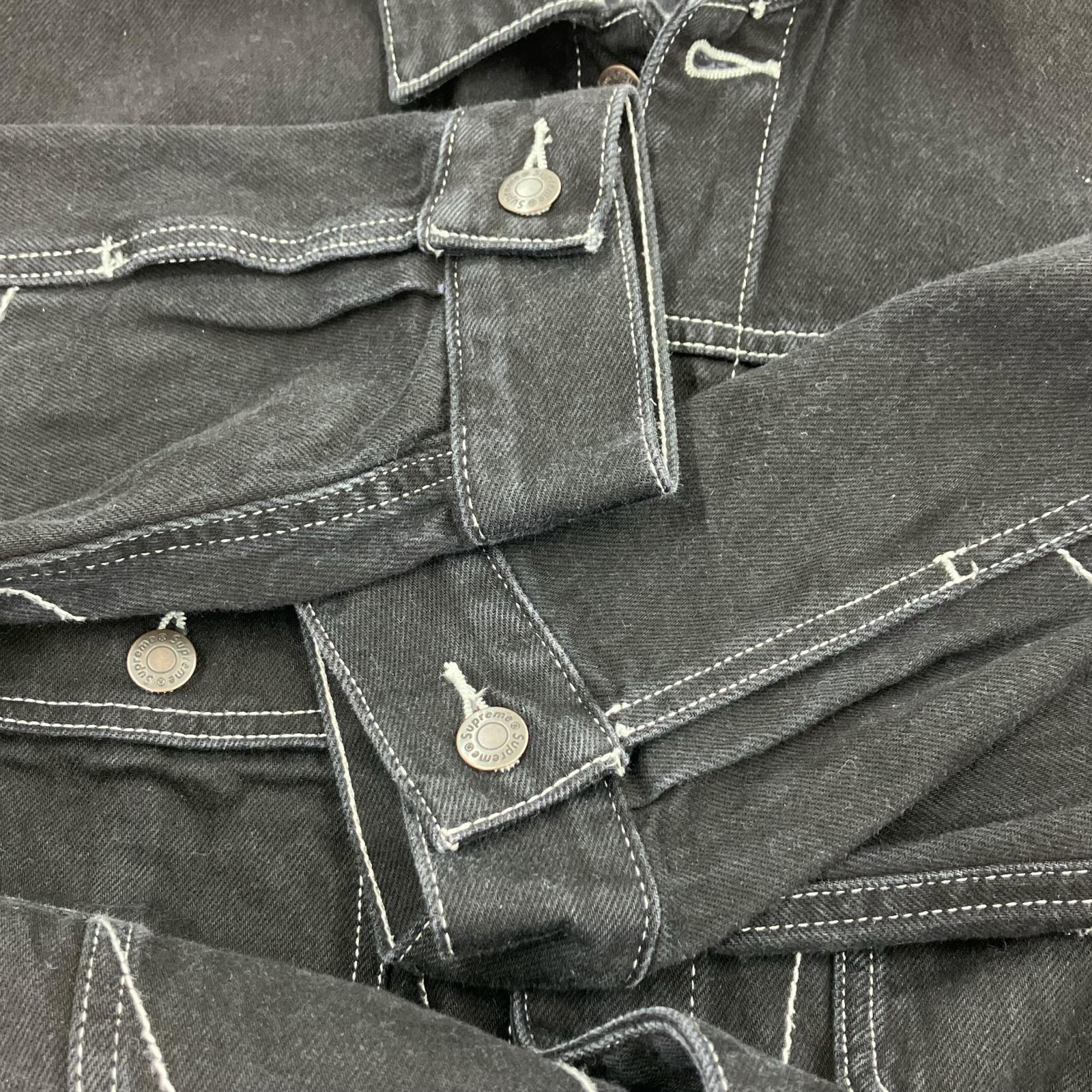 ジャケット Radial Embroidered Denim Trucker Jacket L ブラック
