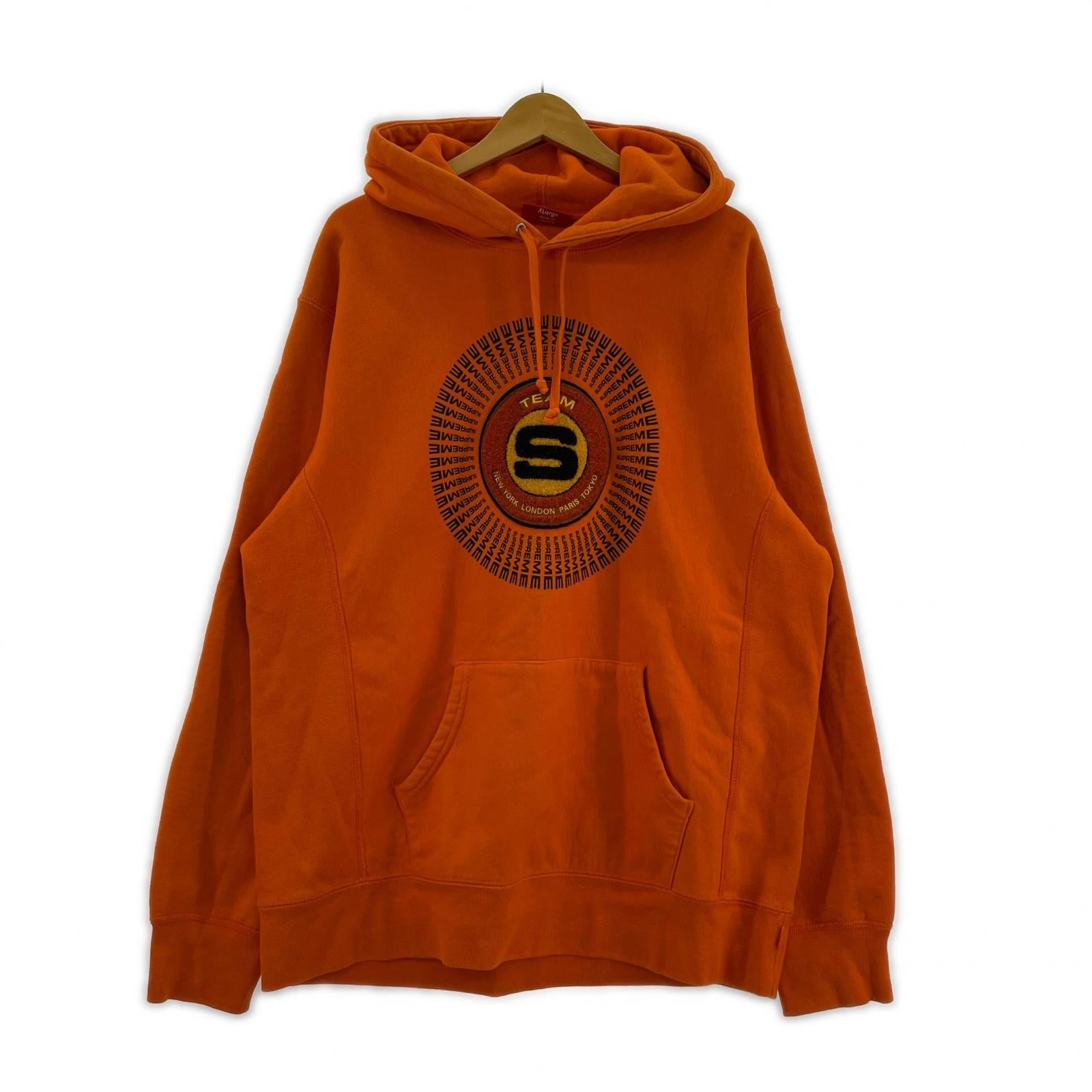 パーカー Supreme chenille applique hooded XL オレンジ オレンジ