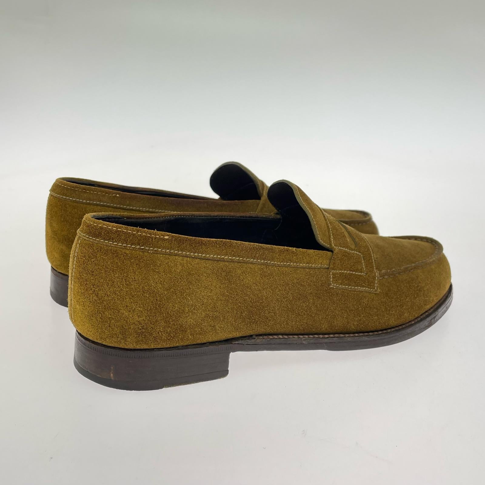 シューズ J.M. WESTON 180 Beachnut Suede Calf Leather Loafer 8D ブラウン ブラウン
