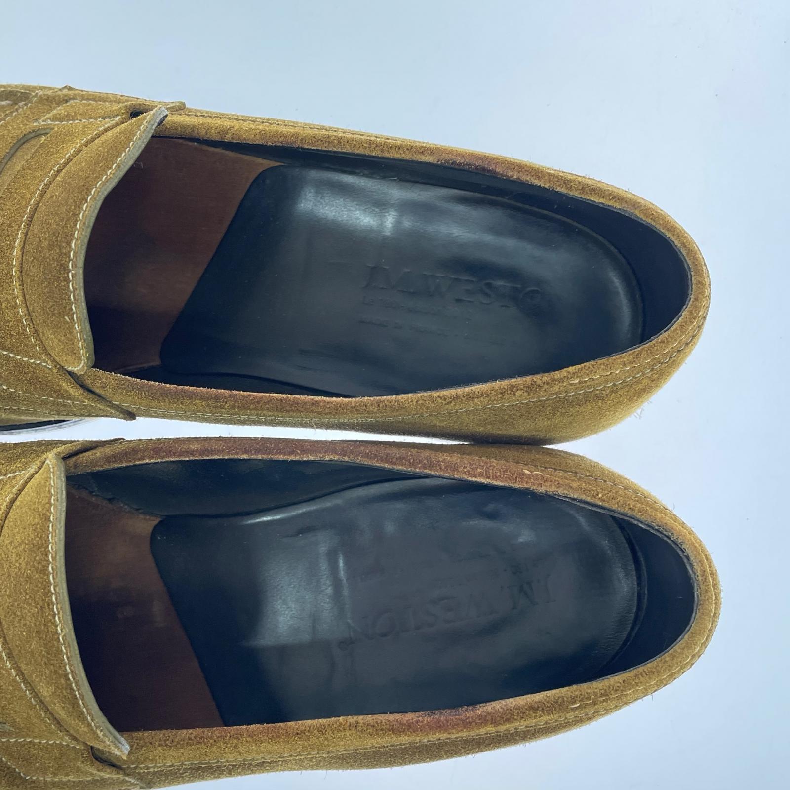 シューズ J.M. WESTON 180 Beachnut Suede Calf Leather Loafer 8D ブラウン ブラウン