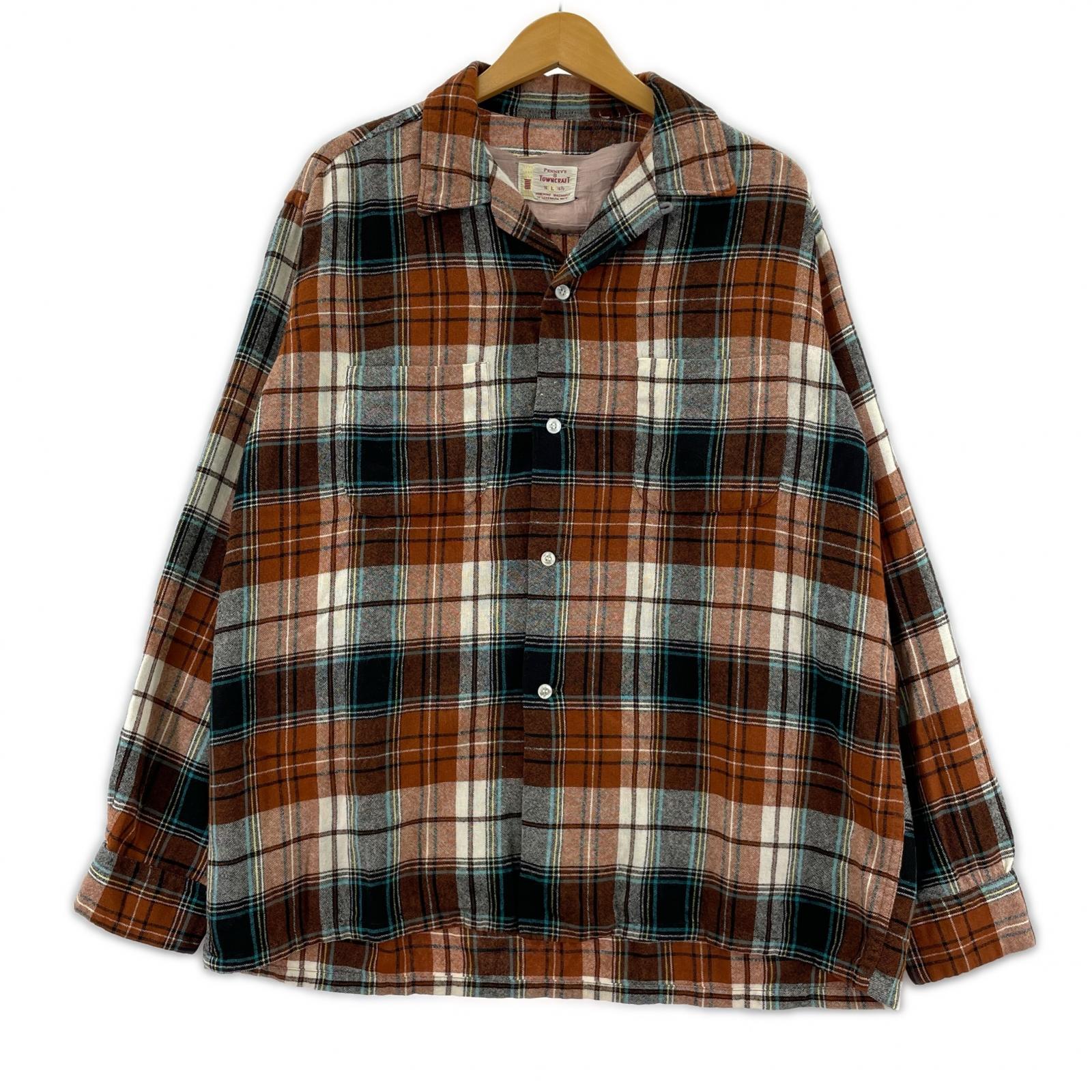 長袖シャツ 60s TOWNCRAFT ウールシャツ L