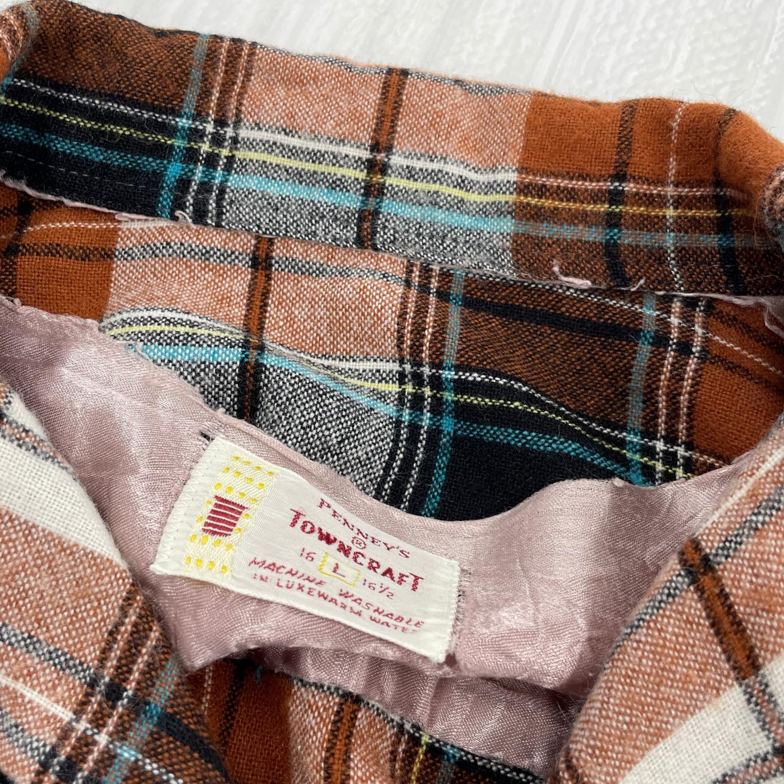 長袖シャツ 60s TOWNCRAFT ウールシャツ L