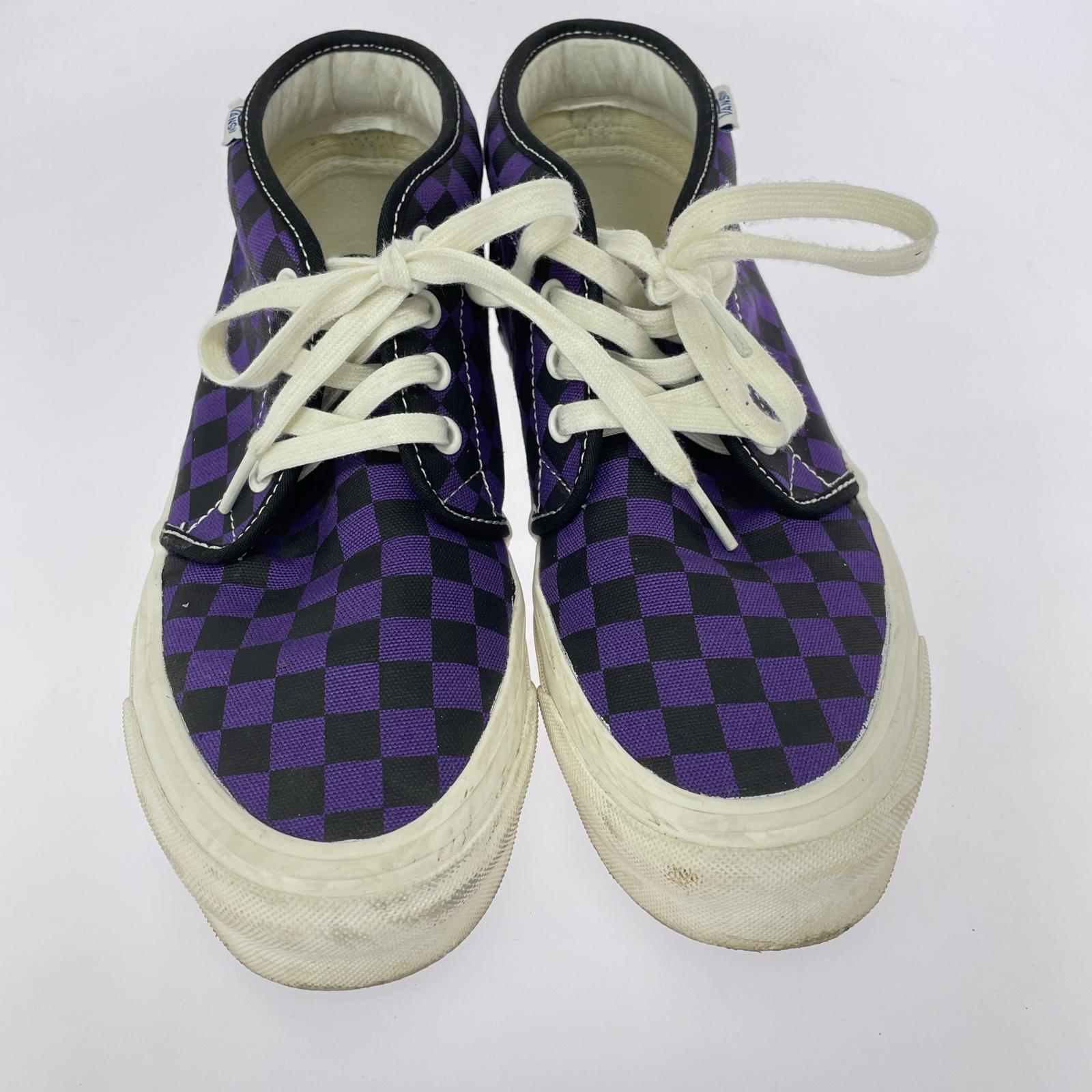 スニーカー VANS authentic チェッカーフラッグ 紫 (27) 27cm (US9 UK8 1/2 EU44) パープル