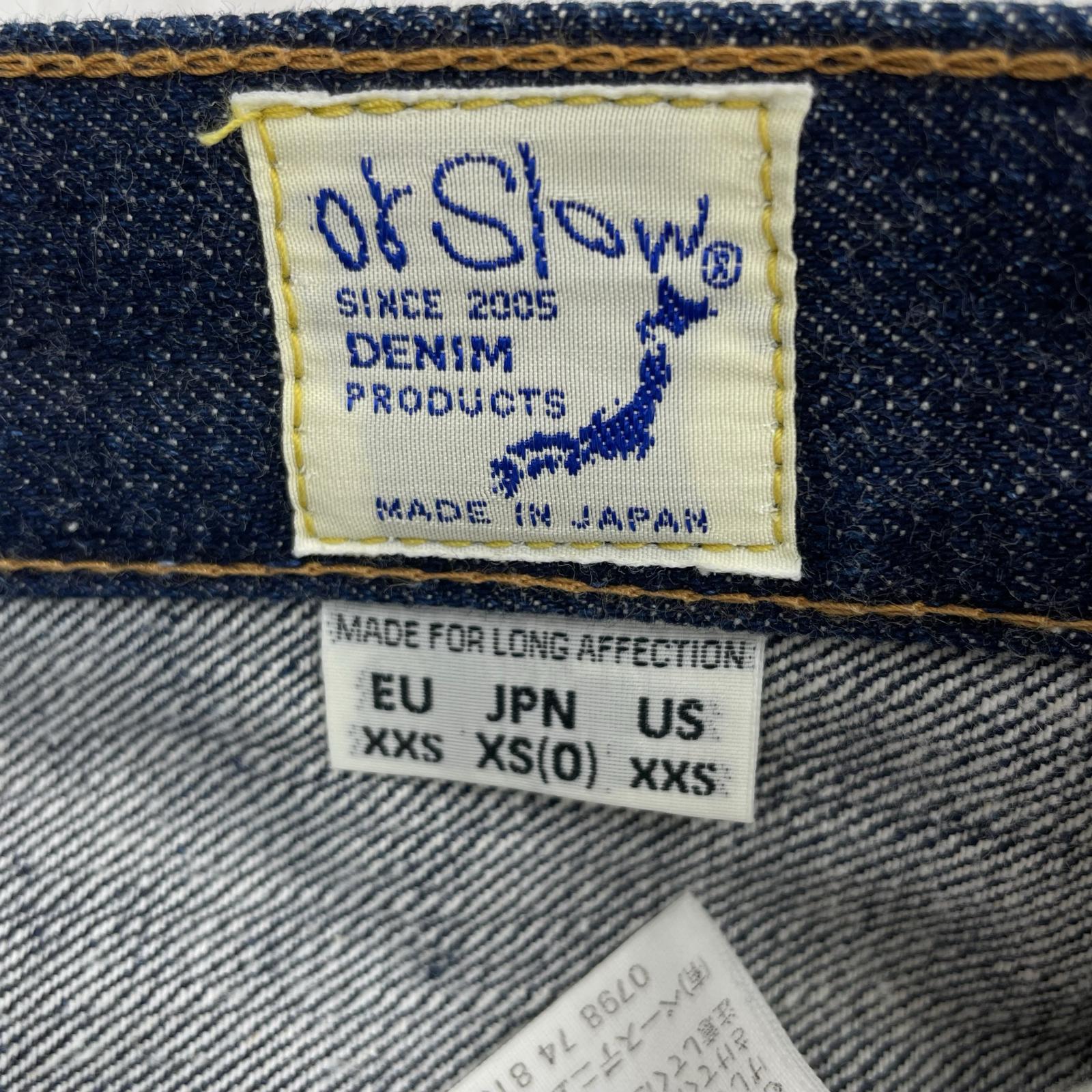 デニムパンツ or slow リジッドデニムパンツ XS 濃紺インディゴ