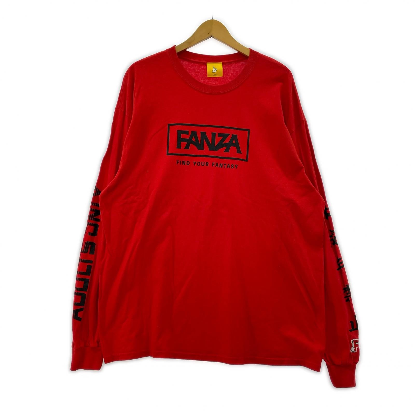 長袖Tシャツ FANZA 赤 L