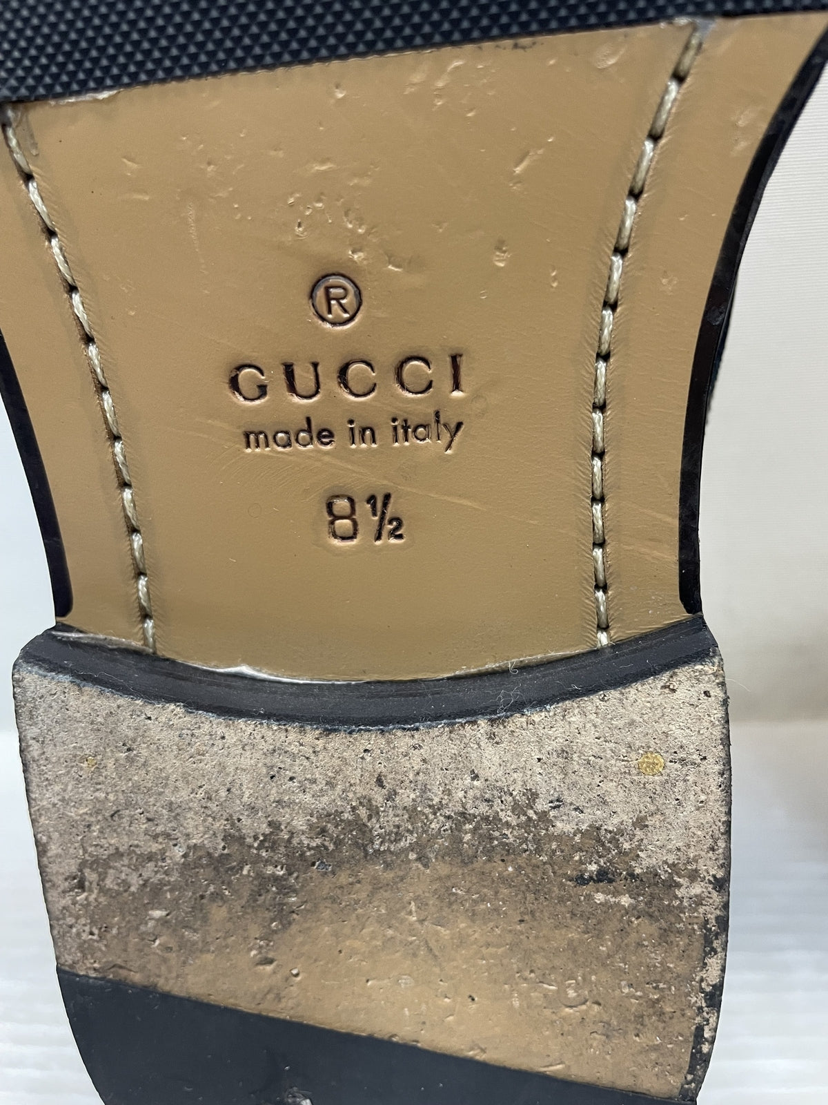 GUCCI シェリーライン レザードレスシューズ 8 1/2 黒