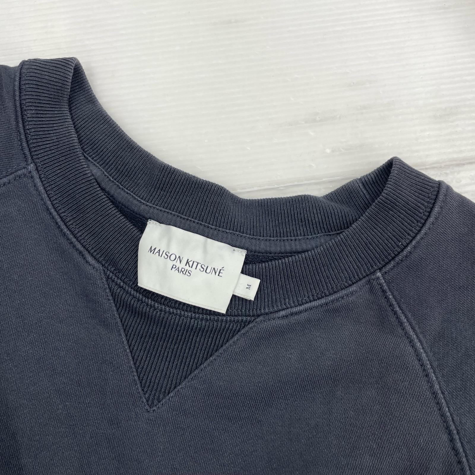 スウェット フォックス刺繍 前V スウェット 黒 (M) M ブラック