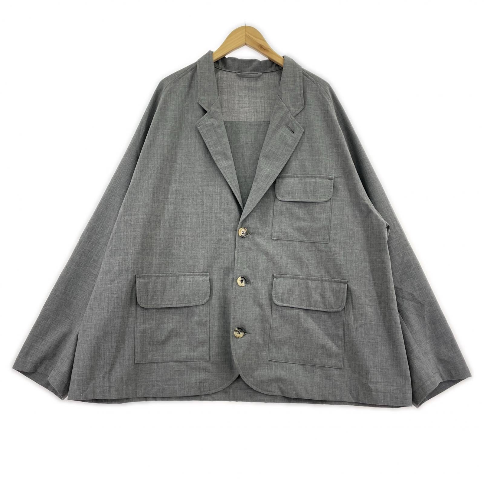 テーラードジャケット Sillage ESSENTIAL З POCKET JACKET オーバーサイズジャケット フリー グレー