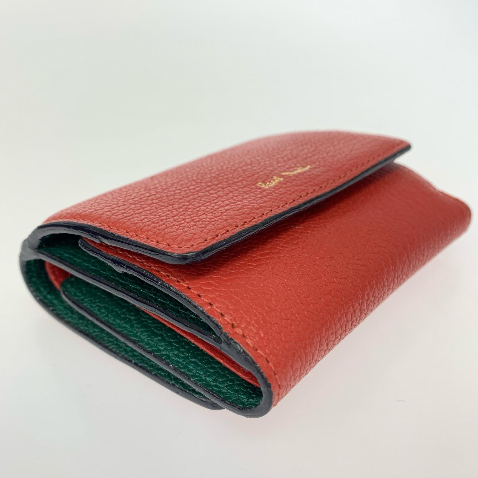 コンパクトウォレット レザーコンパクトウォレット RED レッド
