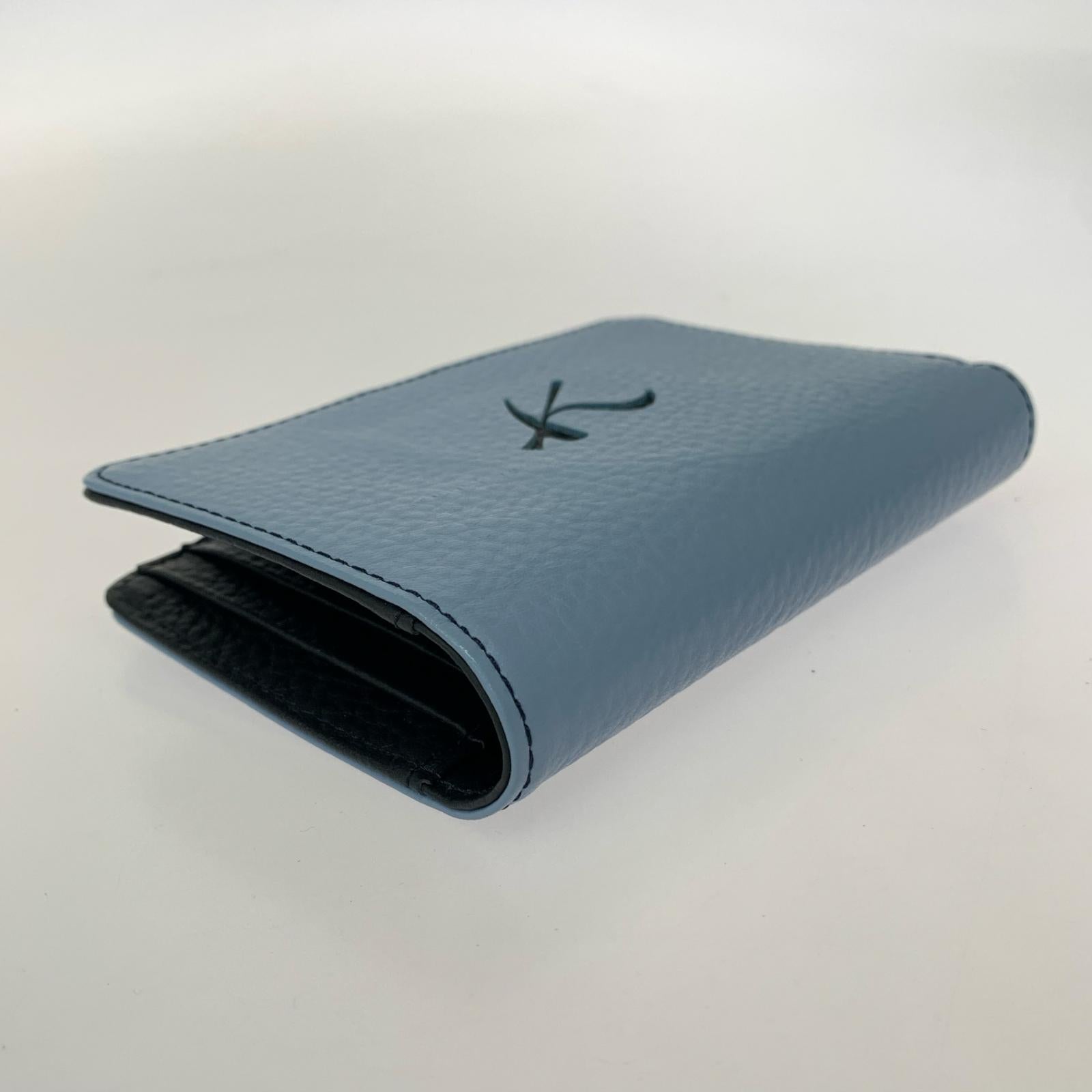 コンパクトウォレット Kマーク 二つ折り財布 BLU ブルー