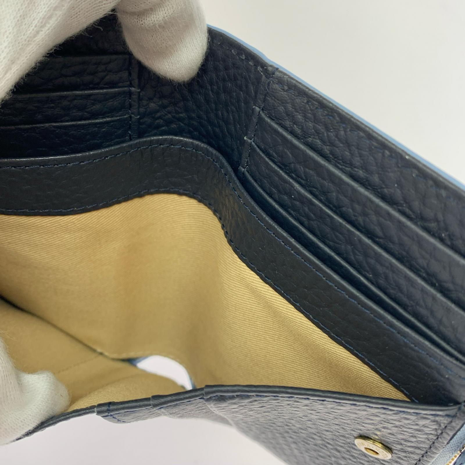 コンパクトウォレット Kマーク 二つ折り財布 BLU ブルー