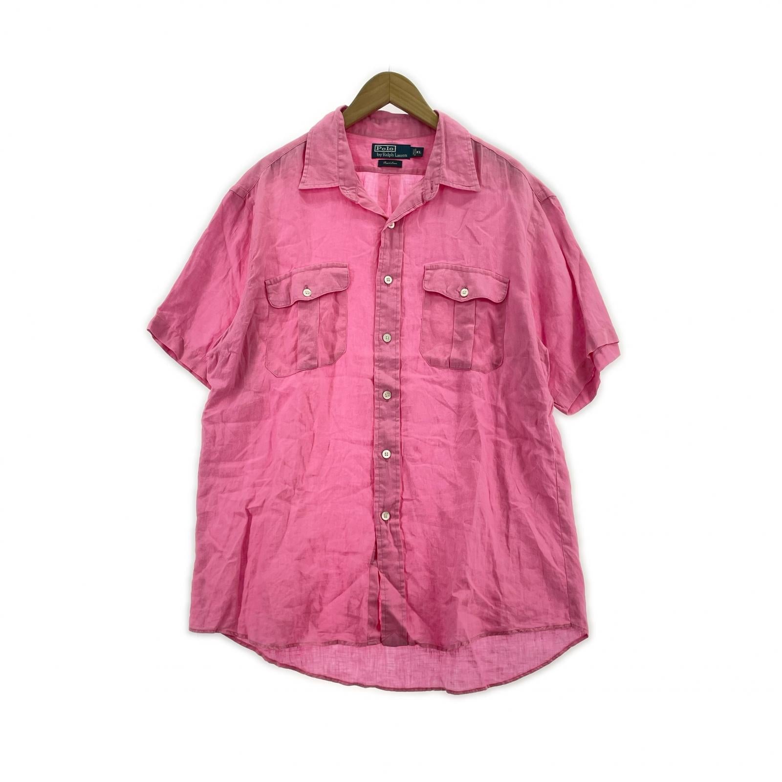半袖シャツ Resort Linen S/Sシャツ ピンク (XL) ピンク