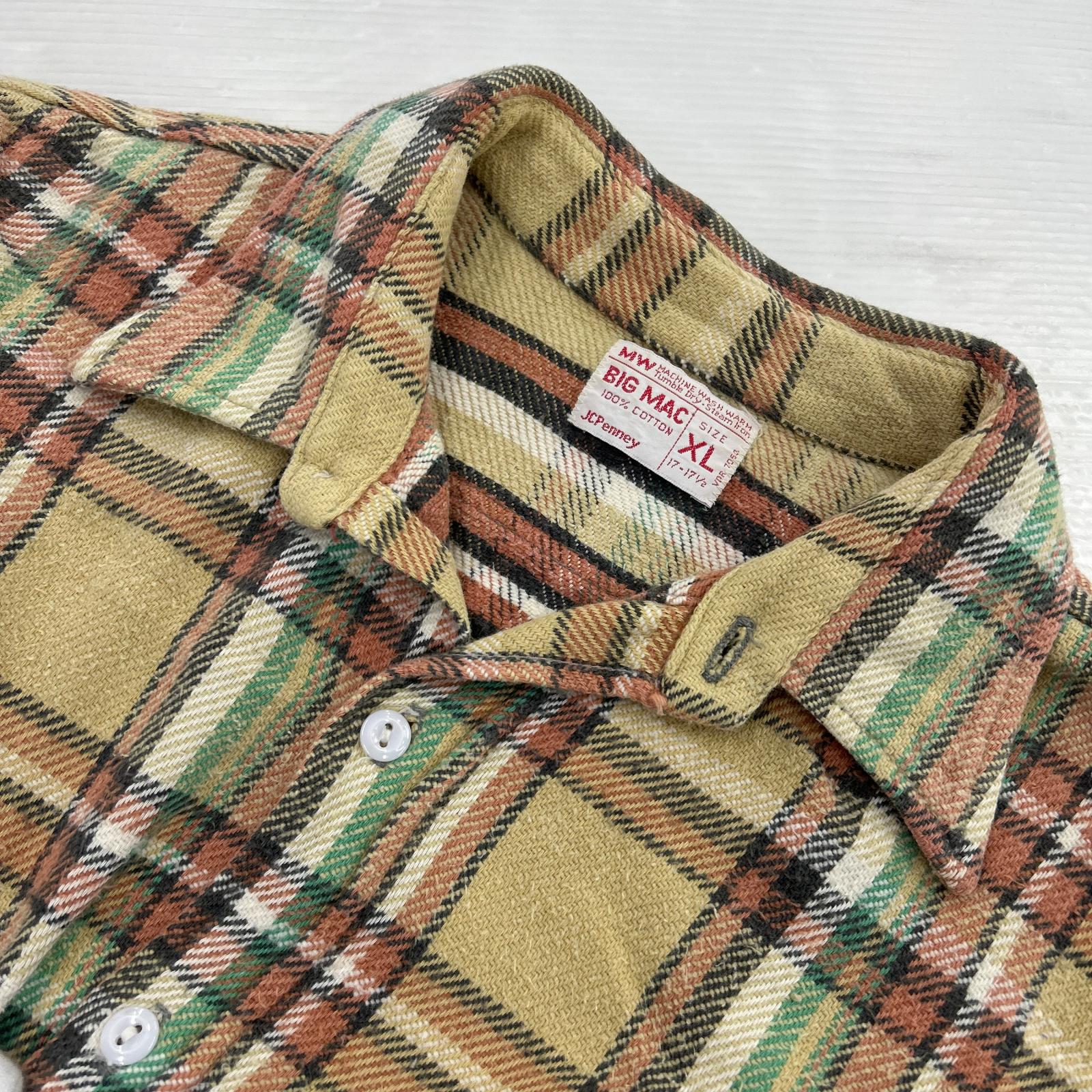 長袖シャツ 70s BICMAC ヘビネル ベージュ